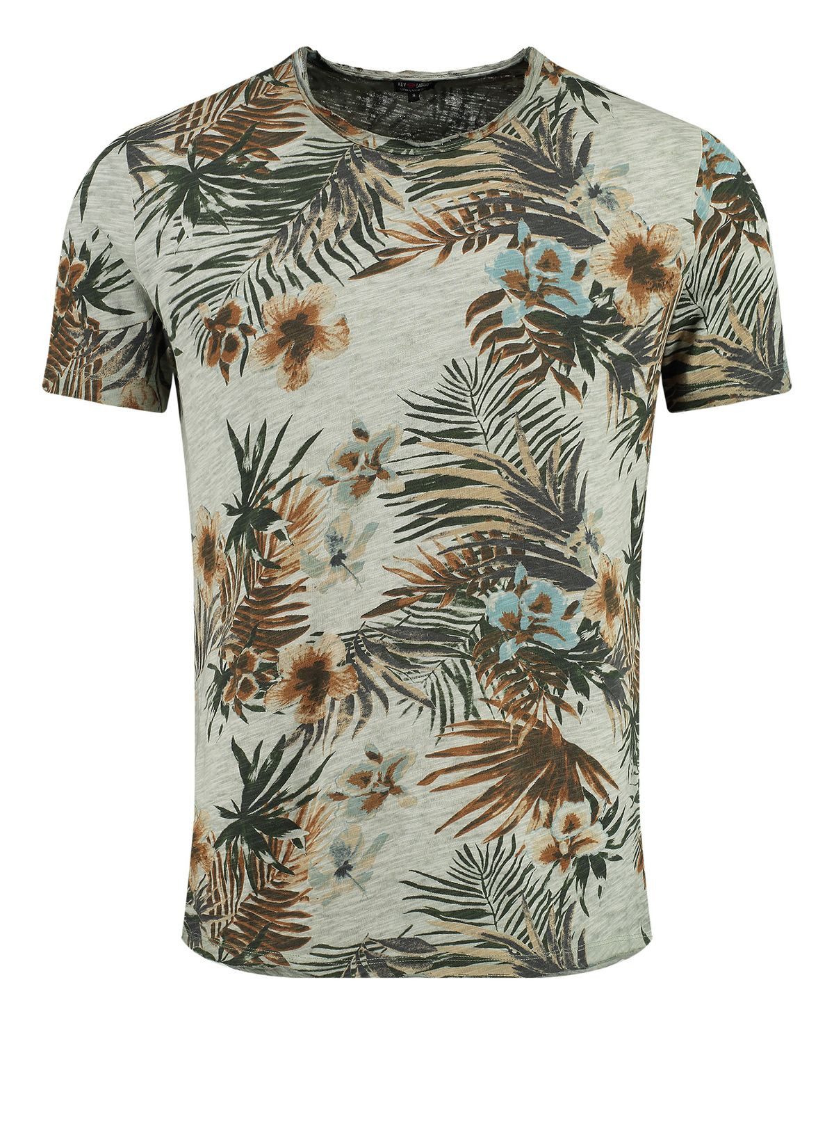 Key Largo T-Shirt T-Shirt Playa Hawaii Flower Printshirt vintage Look MT00489 Rundhalsauschnitt allover Print kurzarm regular fit
