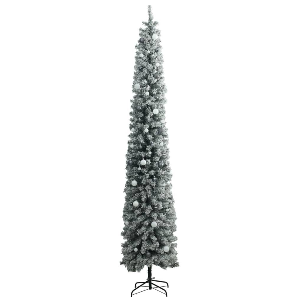 mit Weihnachtsbaum Kugeln Schnee Schlank LEDs 300 300 vidaXL Künstlicher Weihnachtsbaum cm