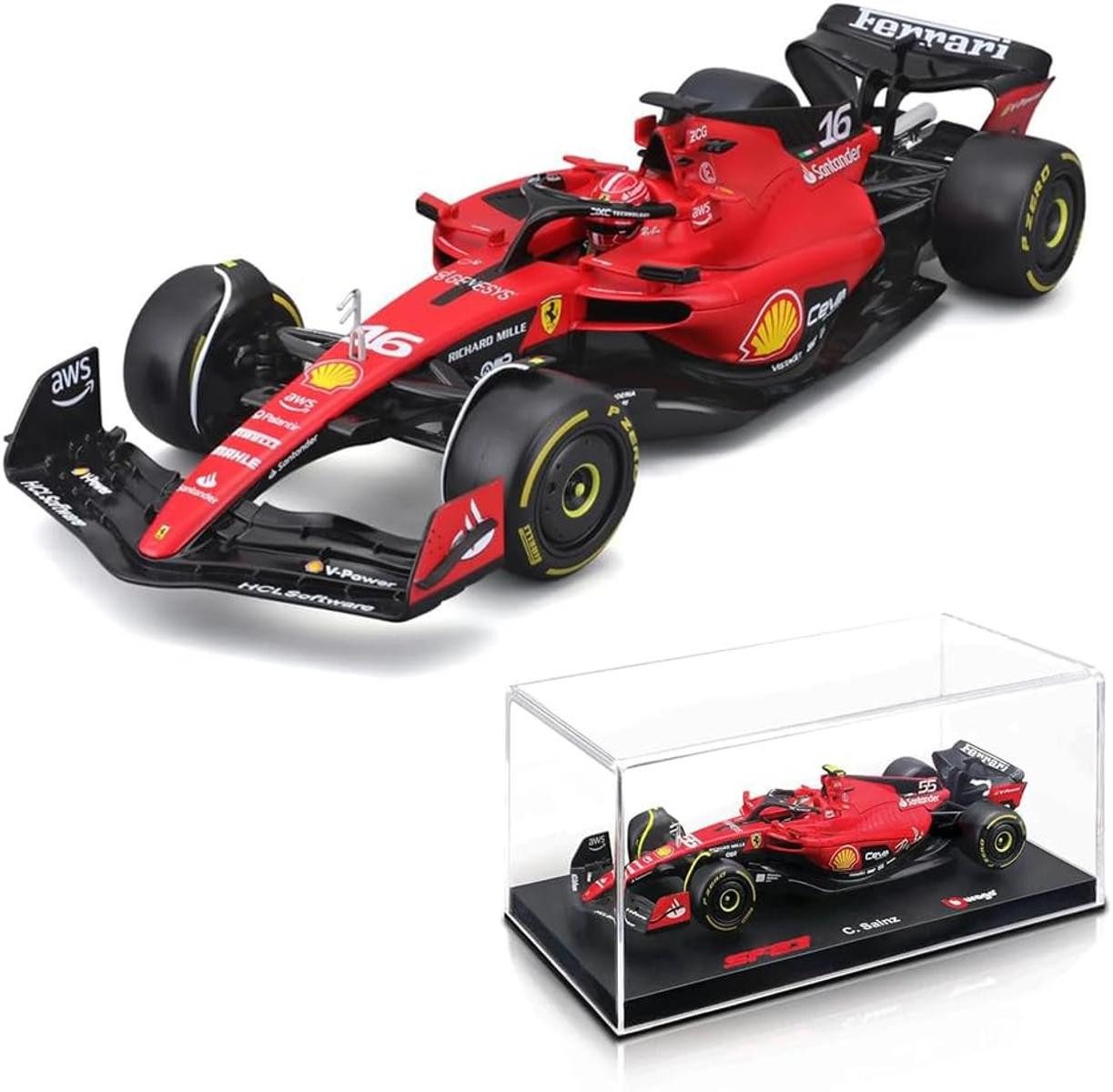 Bburago Modellauto Bburago Formel 1 Ferrari SF-23 Modellauto 1:24 rot 18-26808L 14+