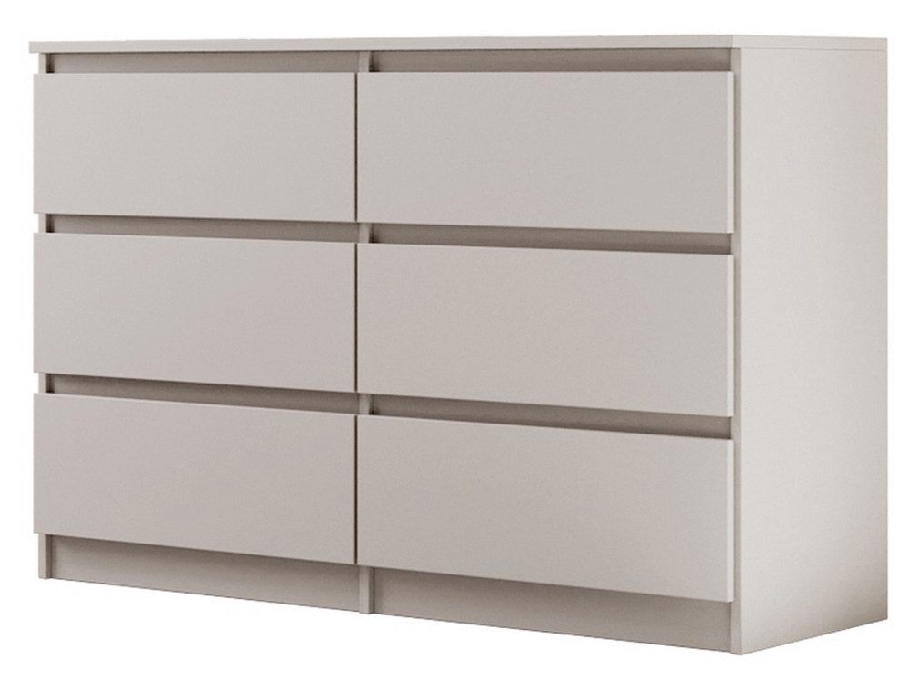 Beautysofa Kommode LEMON mit 6 Schubladen (Moderne Schubladenkommode, mit Kugelführungen), Breite: 120 cm oder 140 cm