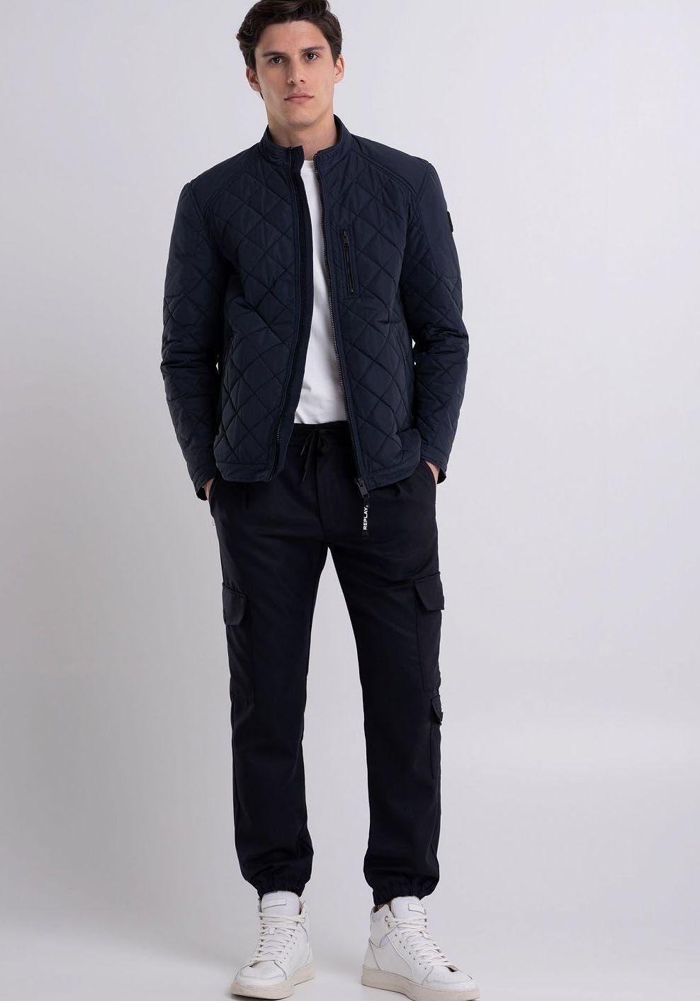 Replay Steppjacke Saber Mid mit kurzem Stehkragen