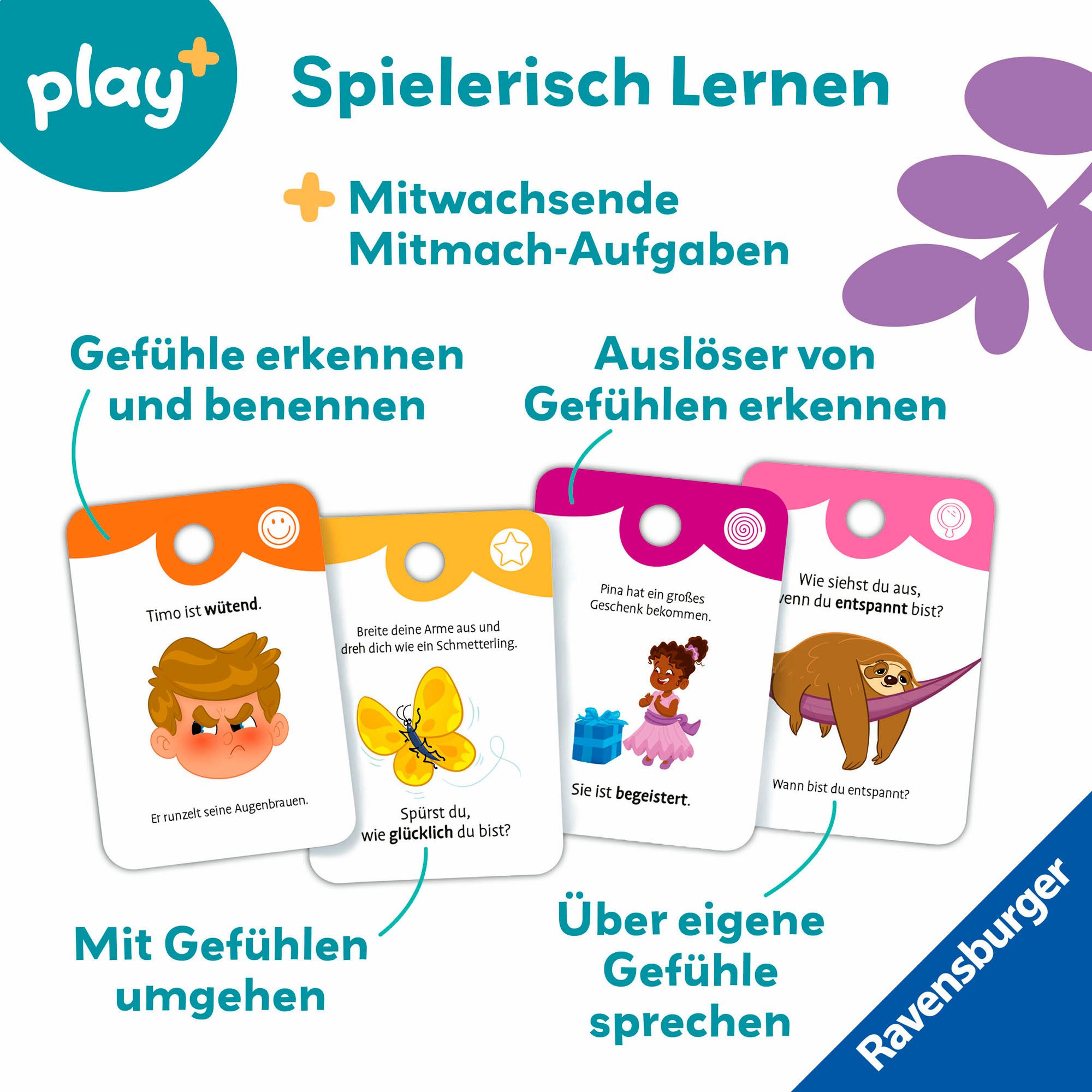 Ravensburger Spiel Play+ Spiel & Mach mit! Karten: Entdecke die Gefühle, Spiel für Kleinkinder