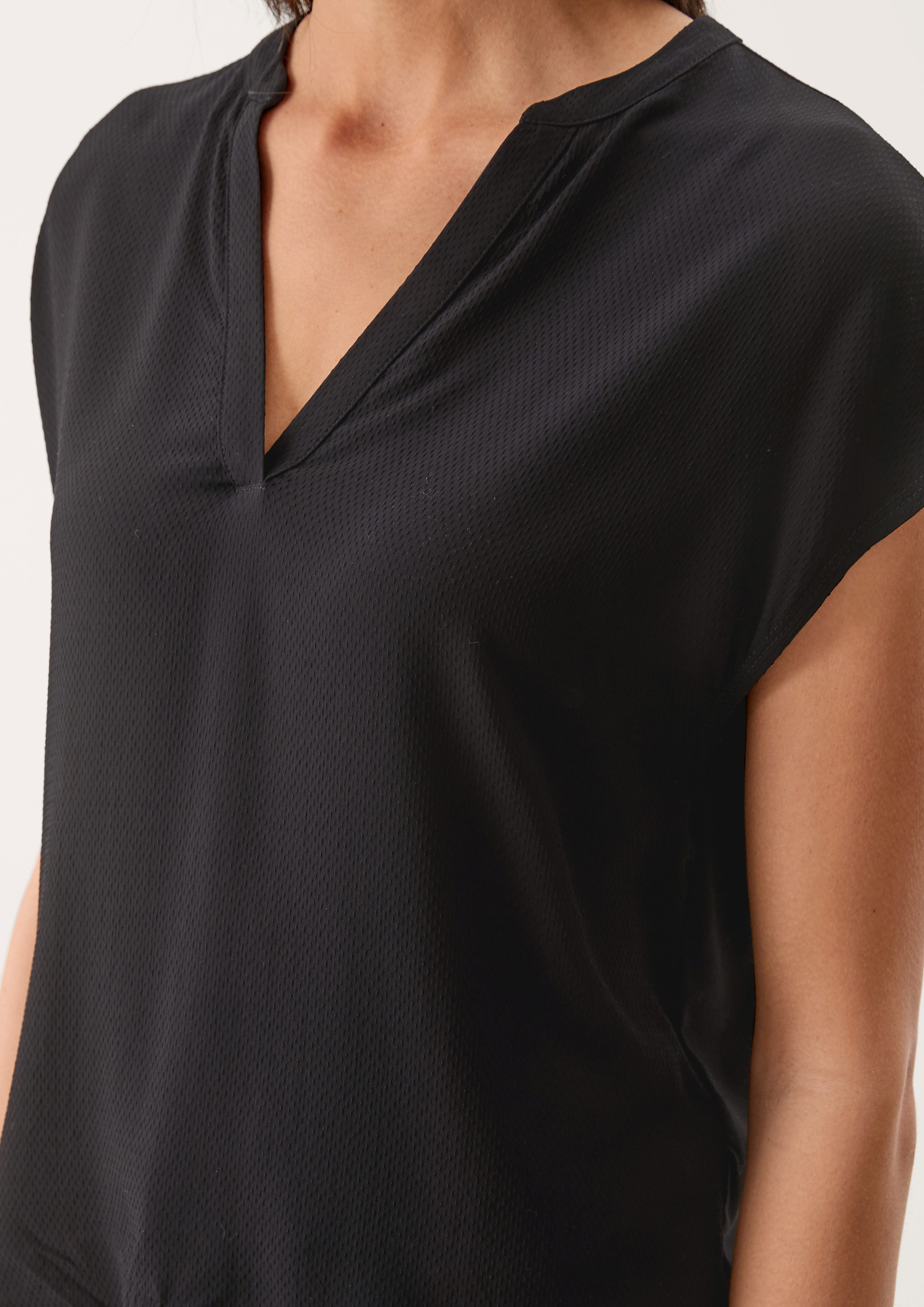 s.Oliver Shirttop Viskose Shirt im Materialmix günstig online kaufen