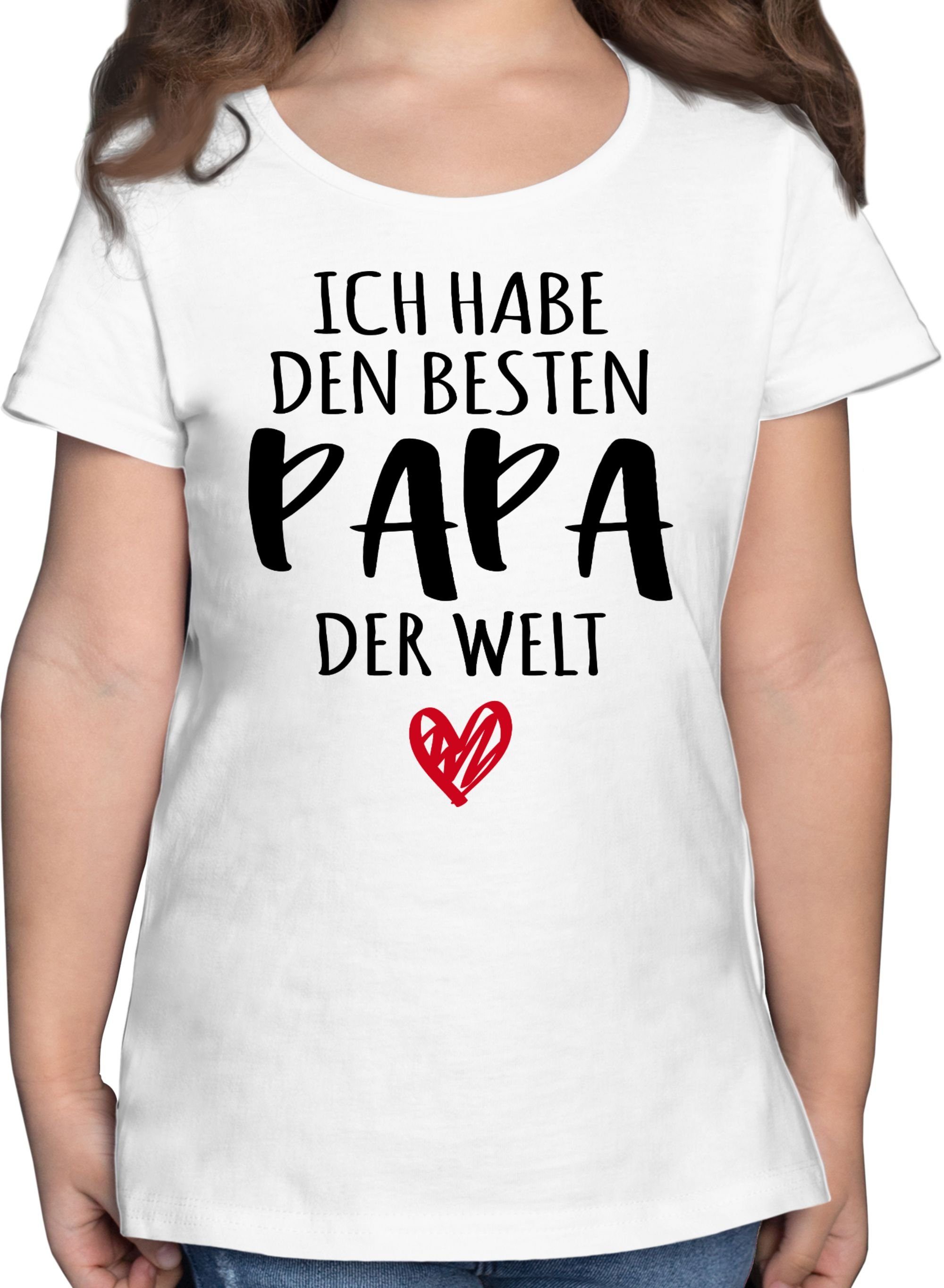 Shirtracer T-Shirt Ich habe den besten Papa der Welt - Bester Papa ist der Beste Papa Geschenk Tochter & Sohn Kinder 2 Weiß