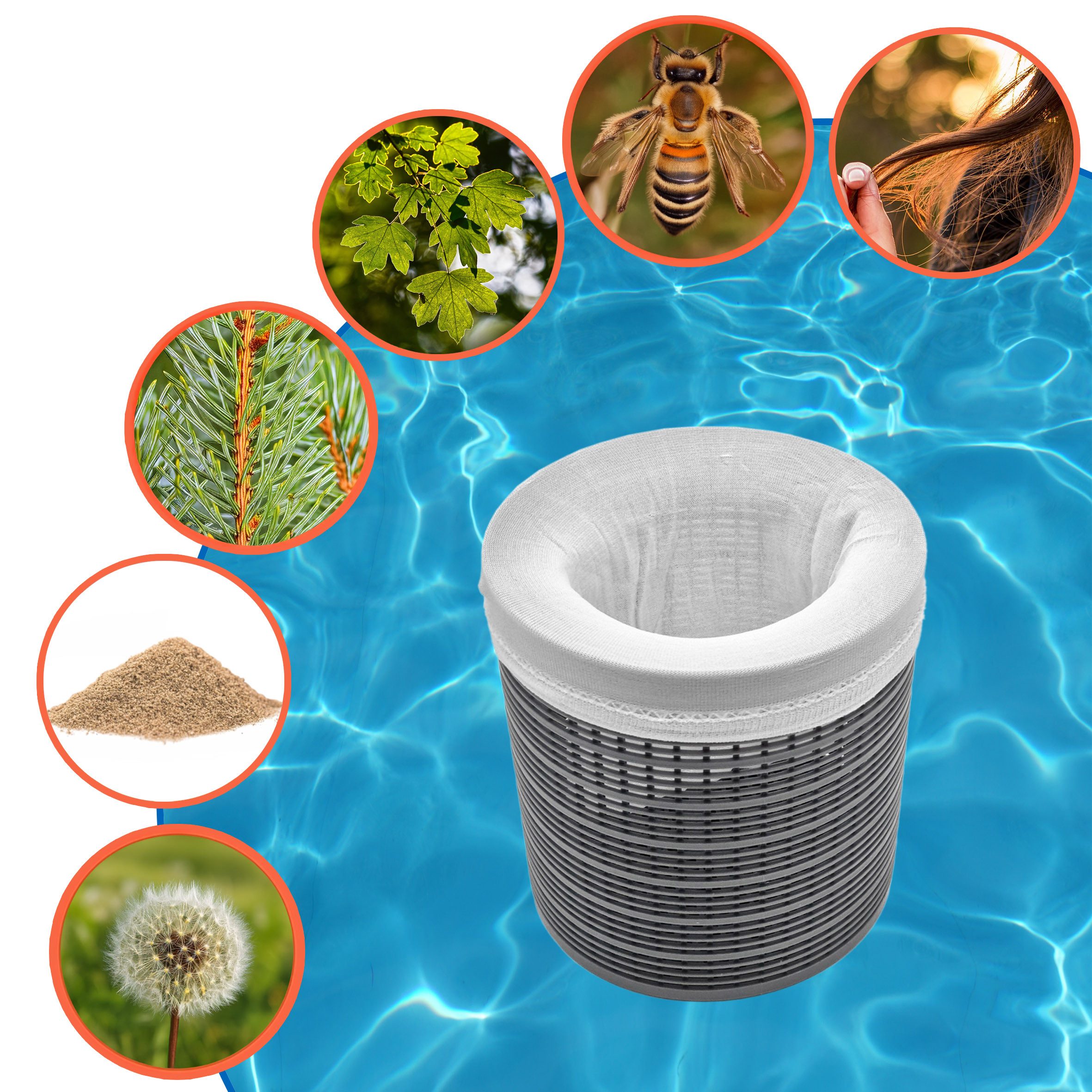 Spetebo Skimmer Skimmer Socken weiß - 20er Set, Pool Filterkorb Schoner – Bild 3 von 4