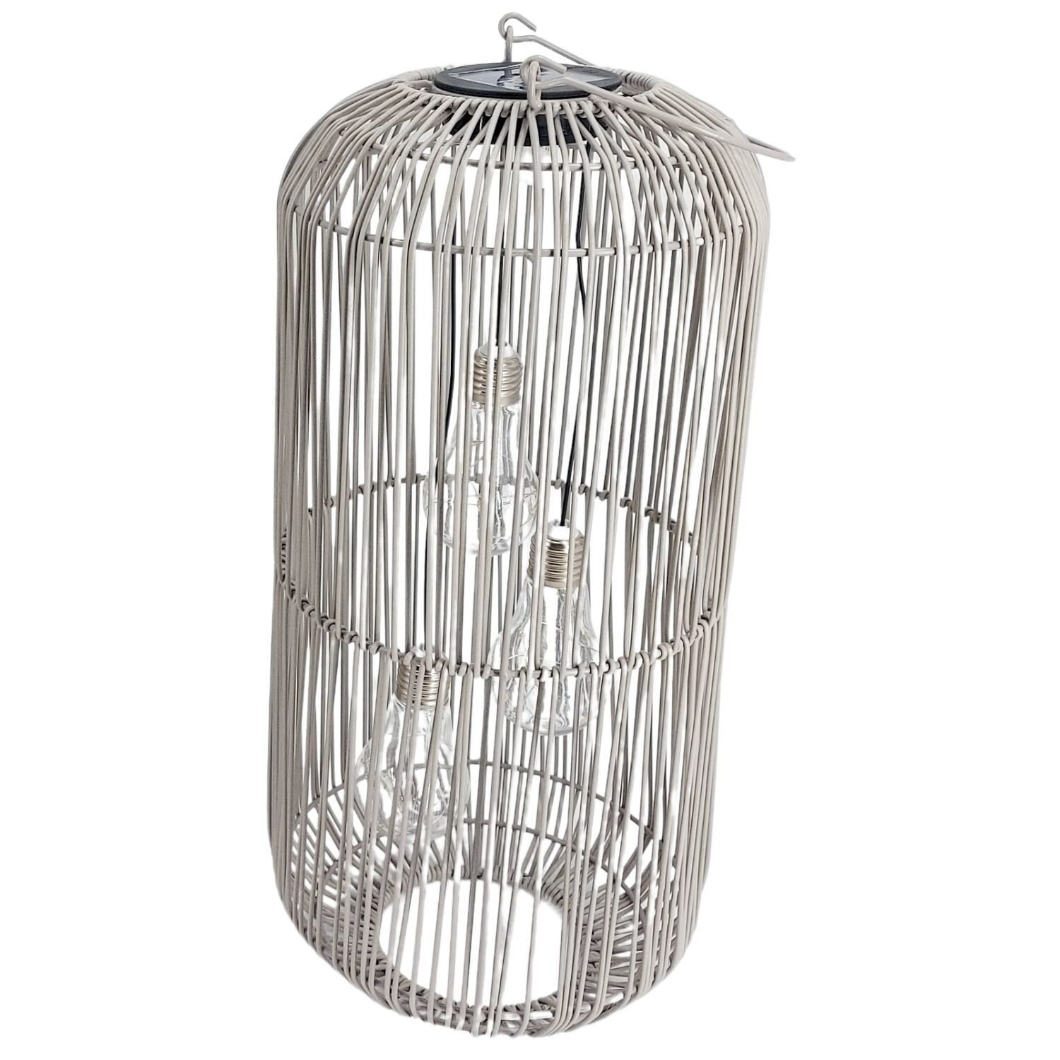 formano LED Tischleuchte Rattan-Optik, LED, Solarbetrieben, Grau, Bänder, H: 45cm