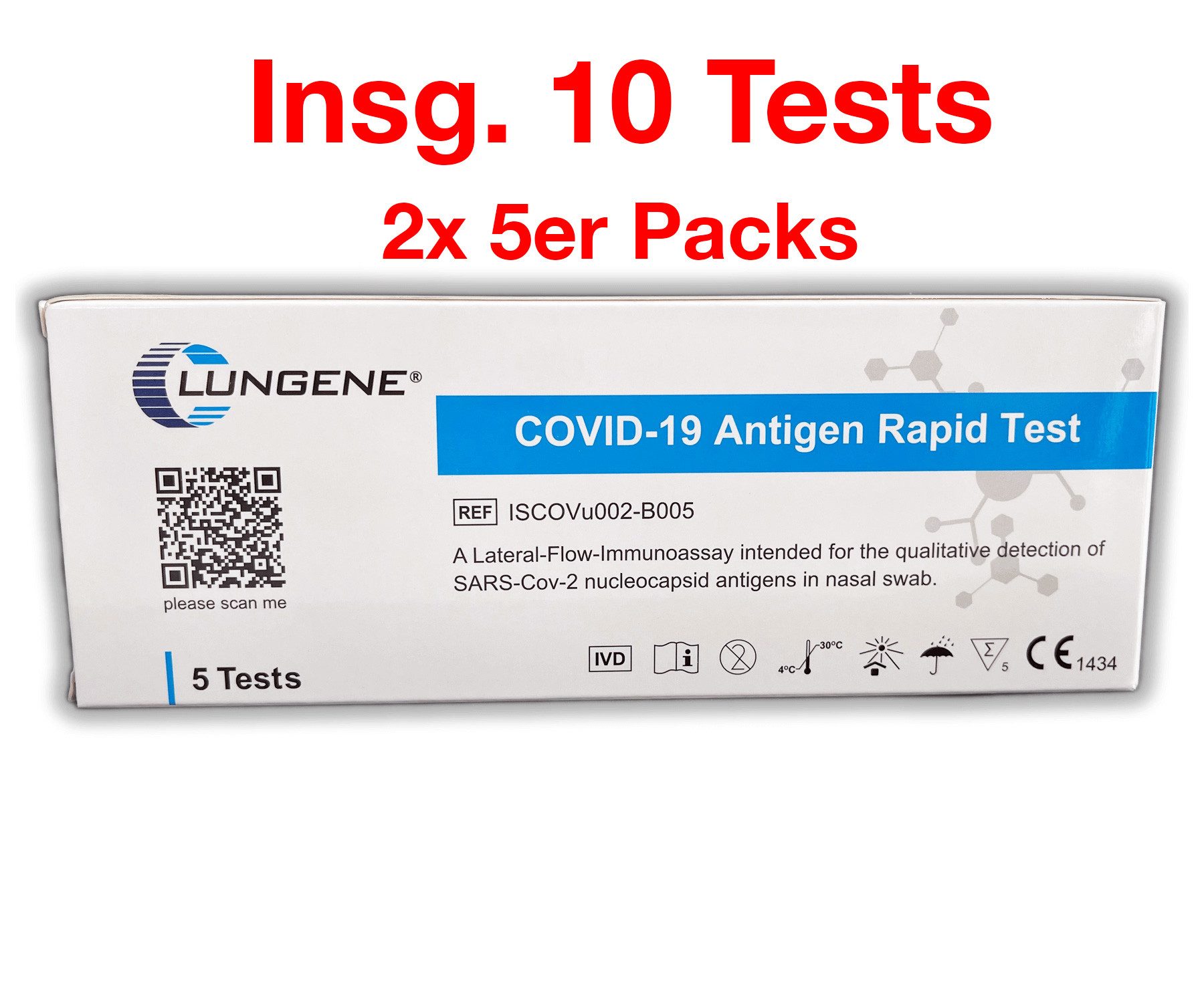CLUNGENE PSA-Schnelltest Clungene® LAIEN 5er Antigen Test - COVID-19 Schnelltest (Nasal Swab) -