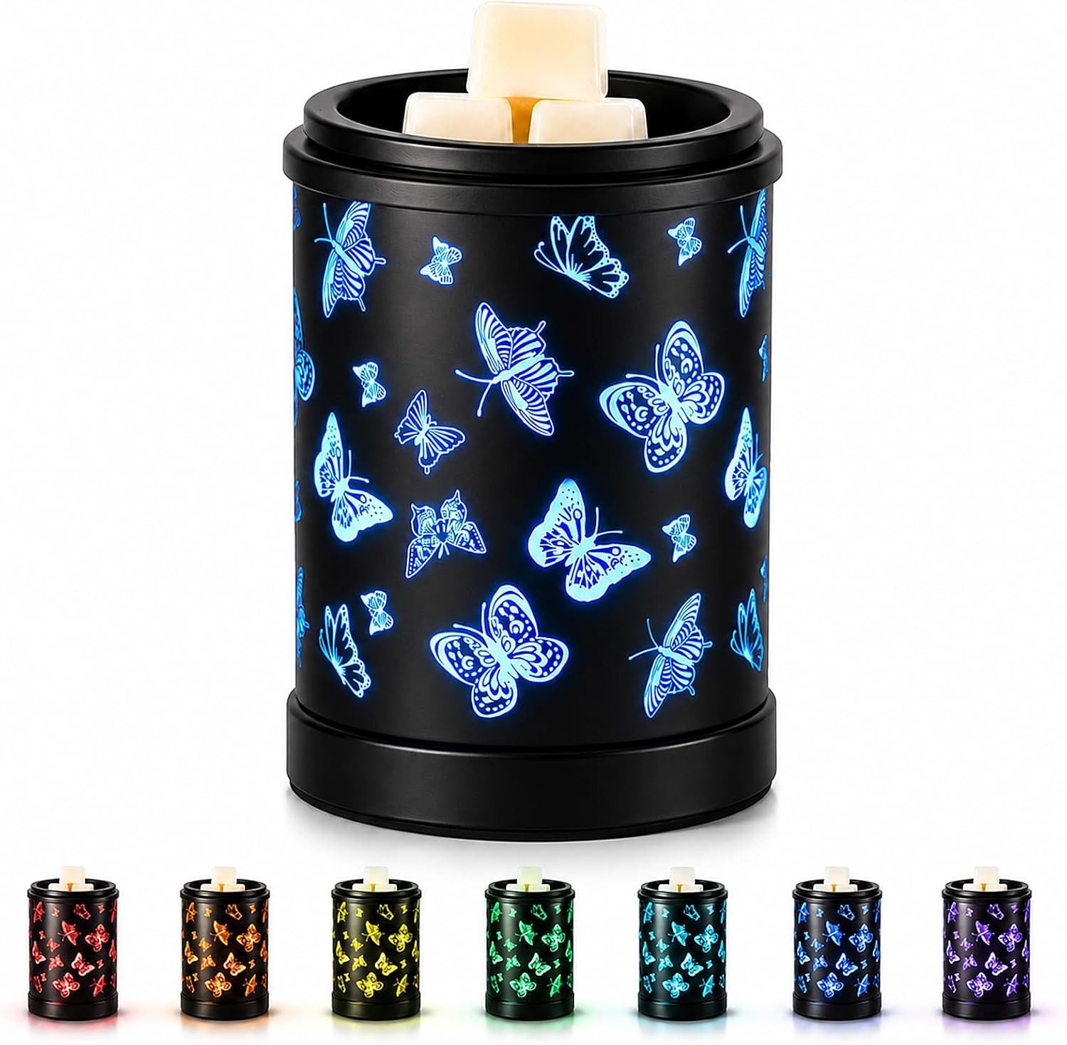 BlingBin Duftlampe Elektrische Wachsschmelzer Wachsduftlampe für Kerzen & Ätherische Öle (1 Stück, 1 St., 15 × 10,3 cm), Schmetterling,für Zuhause,Büro,Geschenke & Dekoration