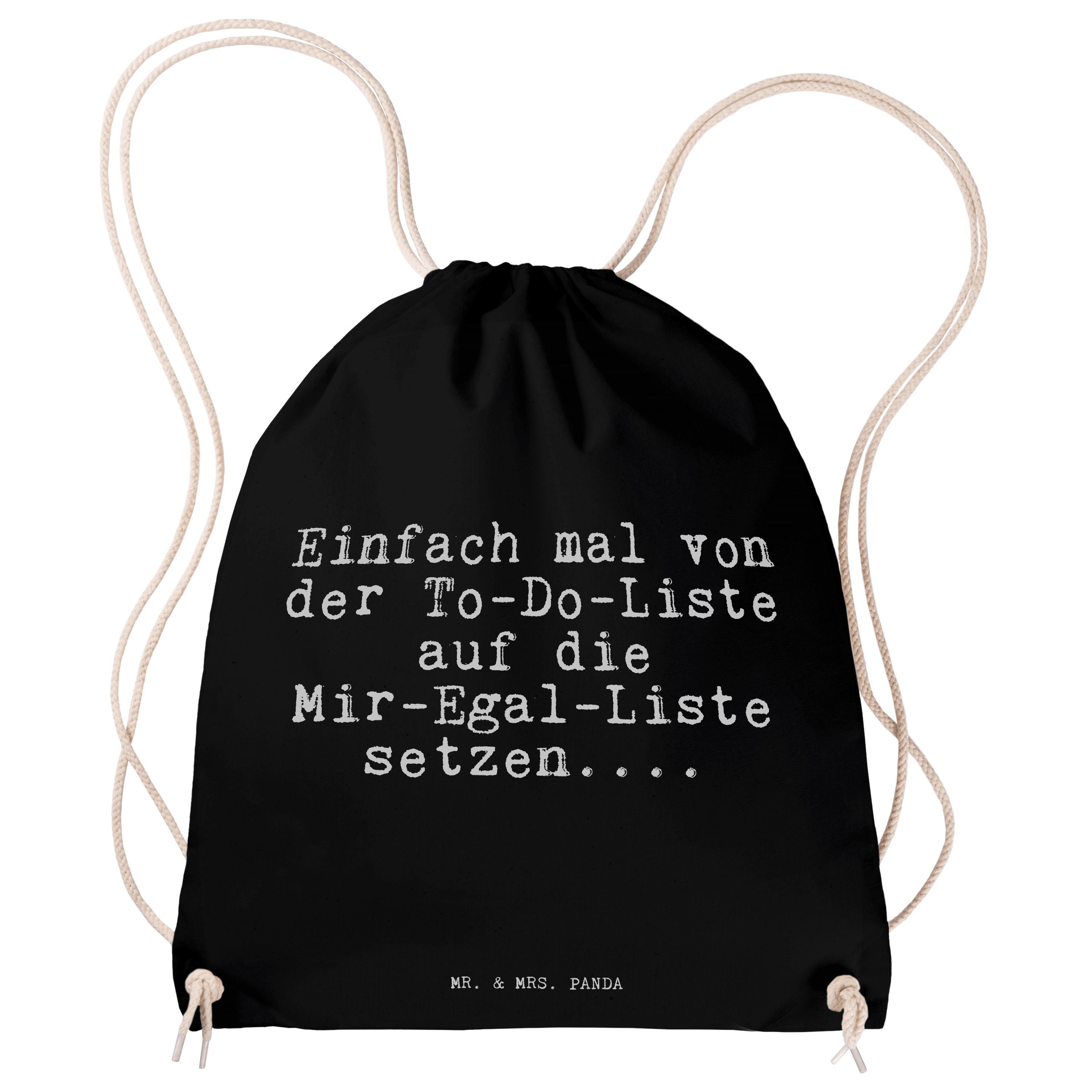 Mr. & Mrs. Panda Sporttasche »Einfach mal von der... Schwarz