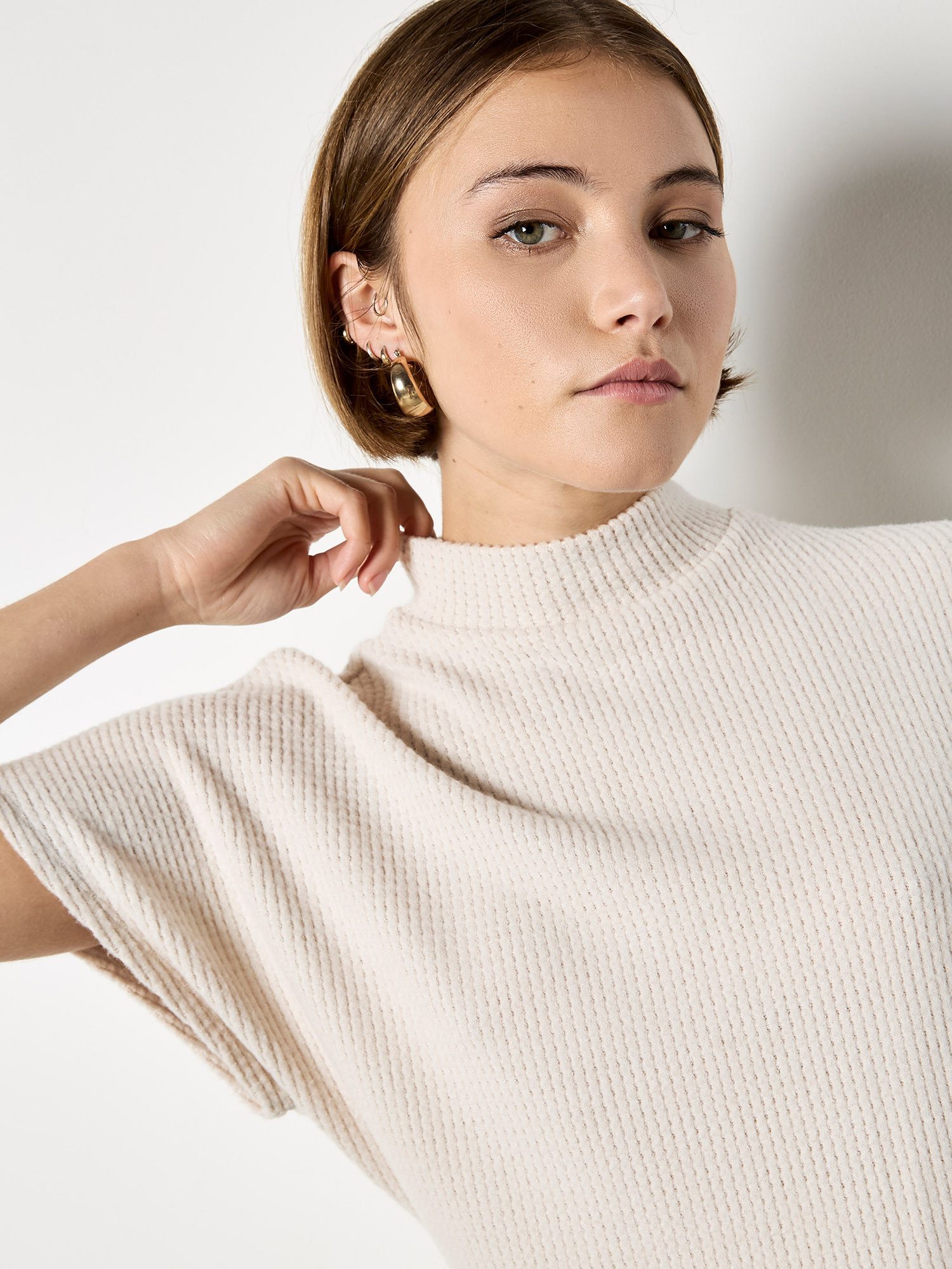 Apricot Fledermausshirt Kurzarmshirt mit Fledermausärmeln