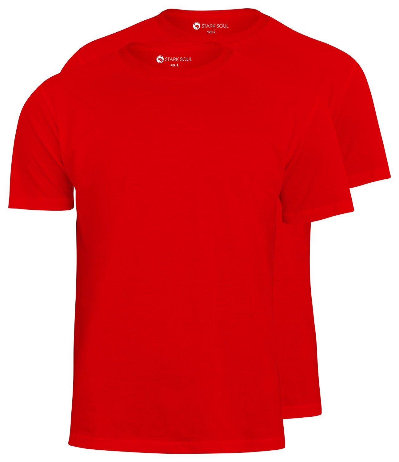 T-Shirt, 2er Pack Stark Rot Baumwolle Soul® T-Shirt