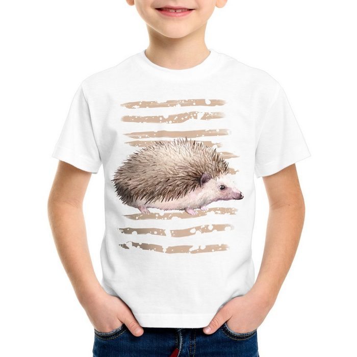 style3 Print-Shirt Kinder T-Shirt Igel wald wildnis forst