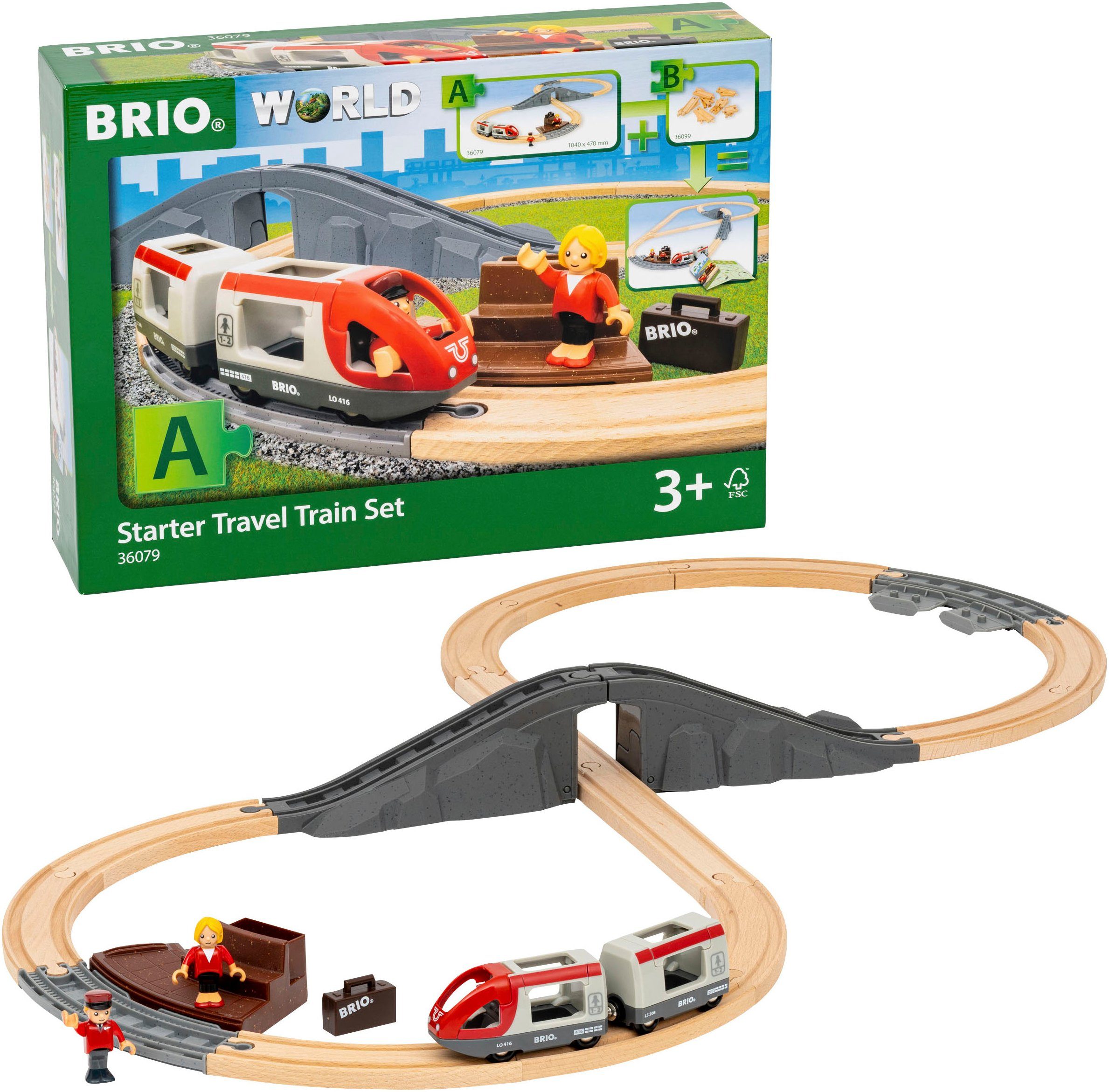 BRIO® Spielzeug-Zug Holzzug BRIO Reisezug Starter Set A