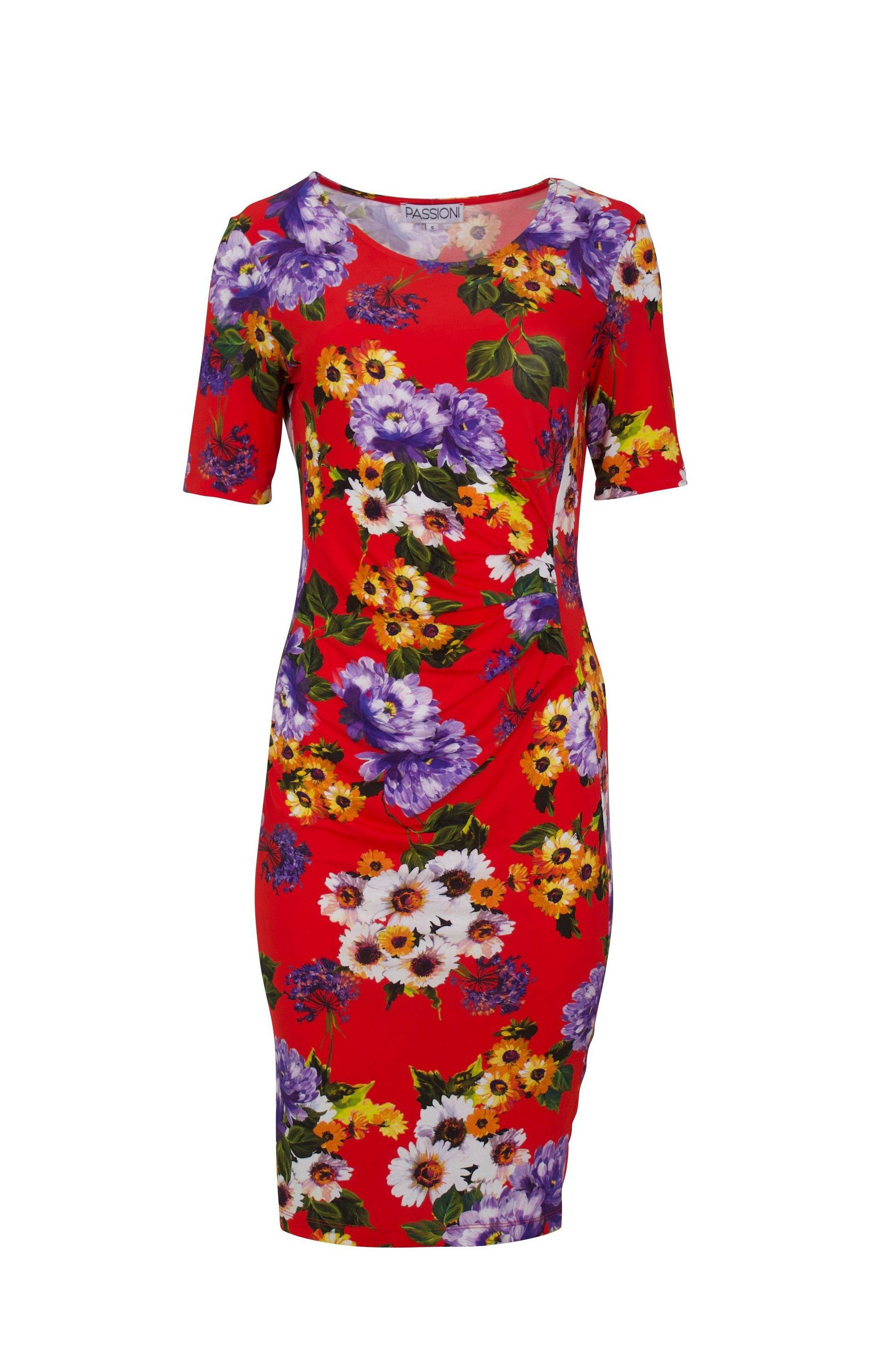 Passioni Druckkleid sommerliches Kleid mit Blumendruck günstig online kaufen