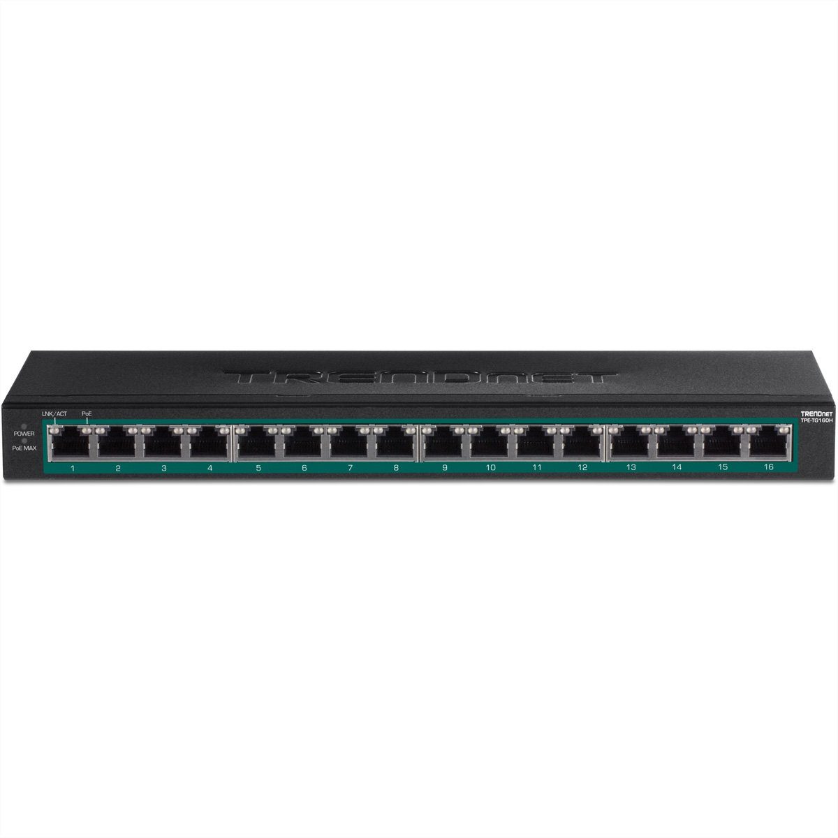 16-Port Trendnet Netzwerk-Switch Gigabit TPE-TG160H 123W PoE+ Switch