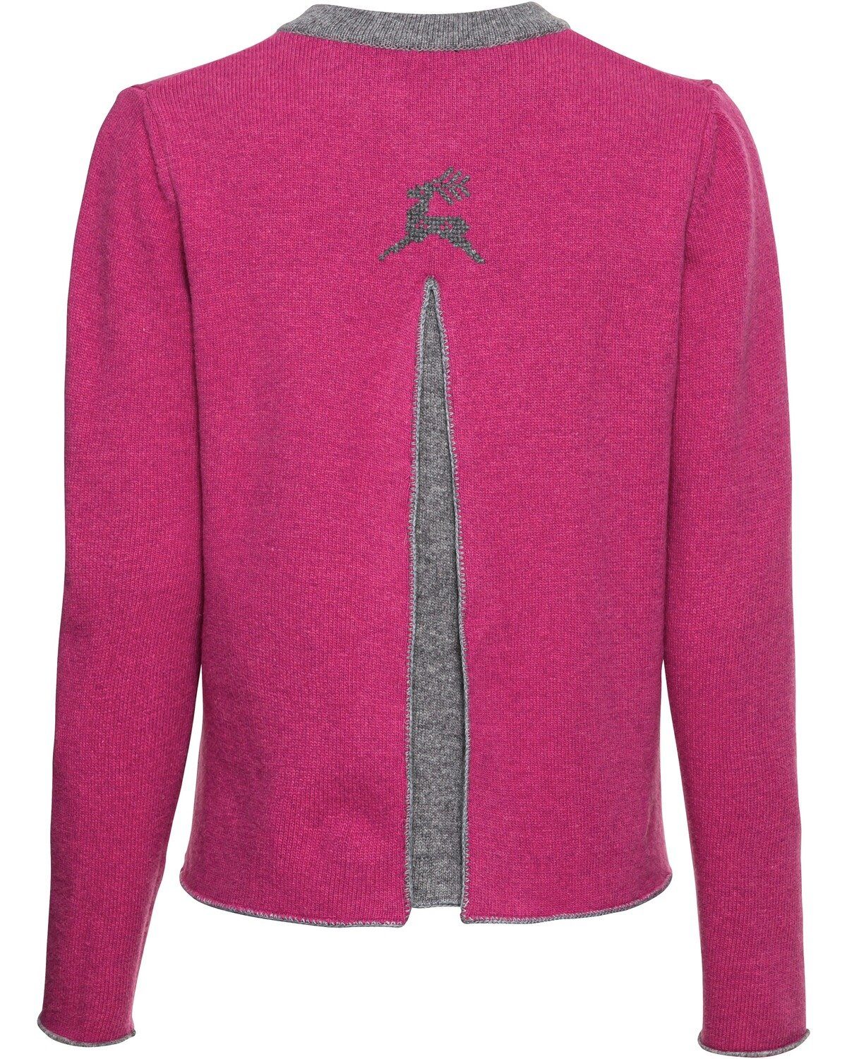 mit Strickjacke Strickjacke Kellerfalte Pink/Grau Steindl Luis