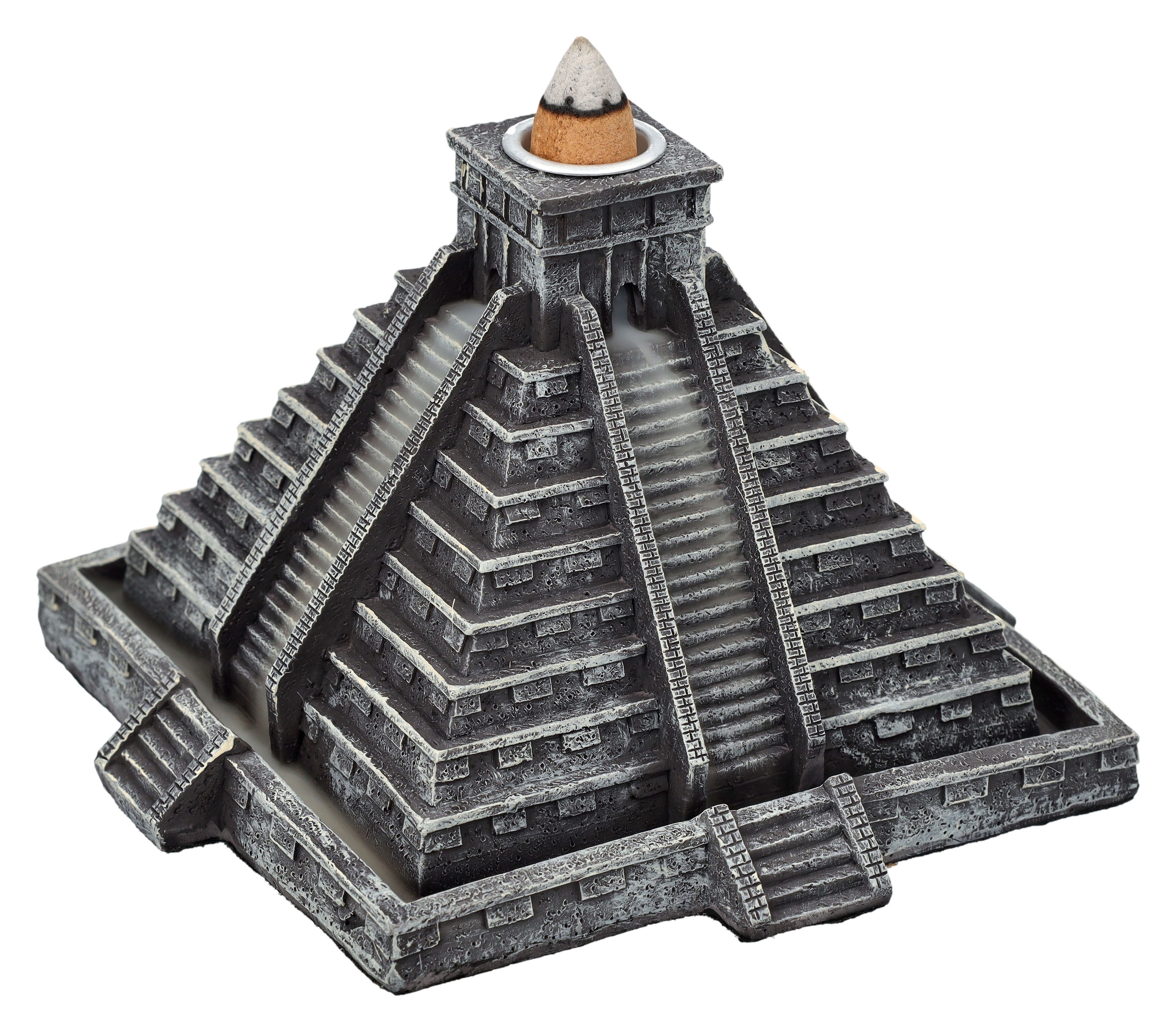 Figuren Shop GmbH Räuchermännchen Rückfluss-Räucherhalter - Azteken Tempel - mystische Deko Pyramide