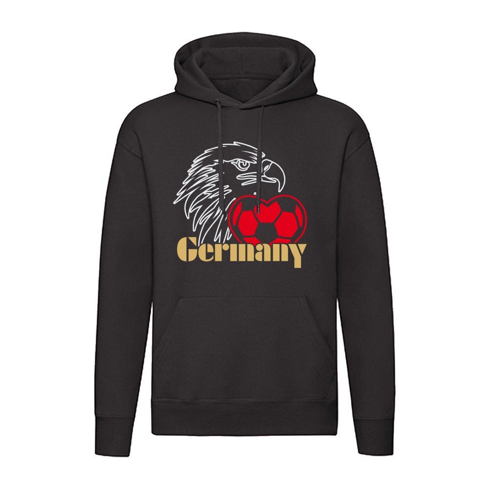 G-graphics Hoodie Deutschland – Adler – Fussball Unisex Pullover mit einem Motiv für den echten Fan
