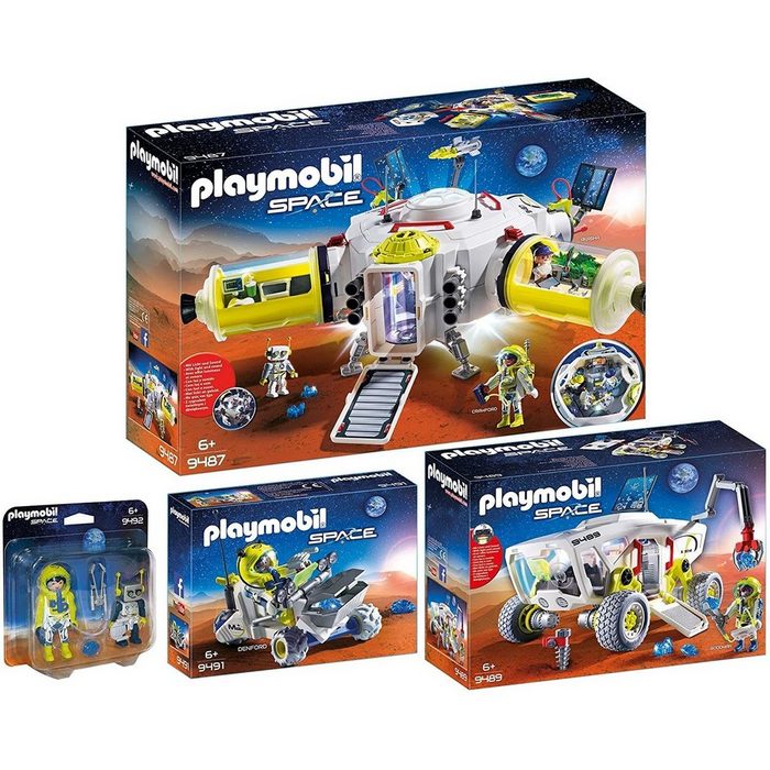 Playmobil® Spielbausteine 9487-89-91-92 Space 4er Set Mars-Station + Zubehör