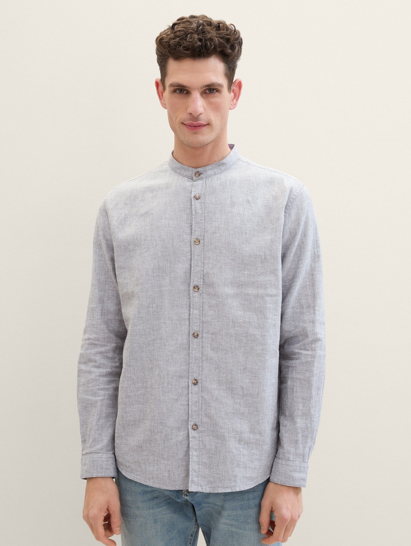 TOM TAILOR Langarmhemd Hemd mit Leinen