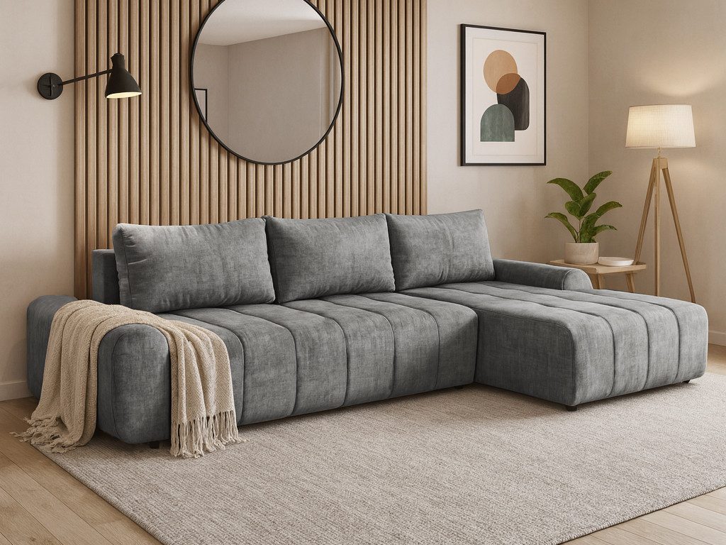 Beautysofa Ecksofa COSTA mit Schlaffunktion & Bettkasten, modernes Design