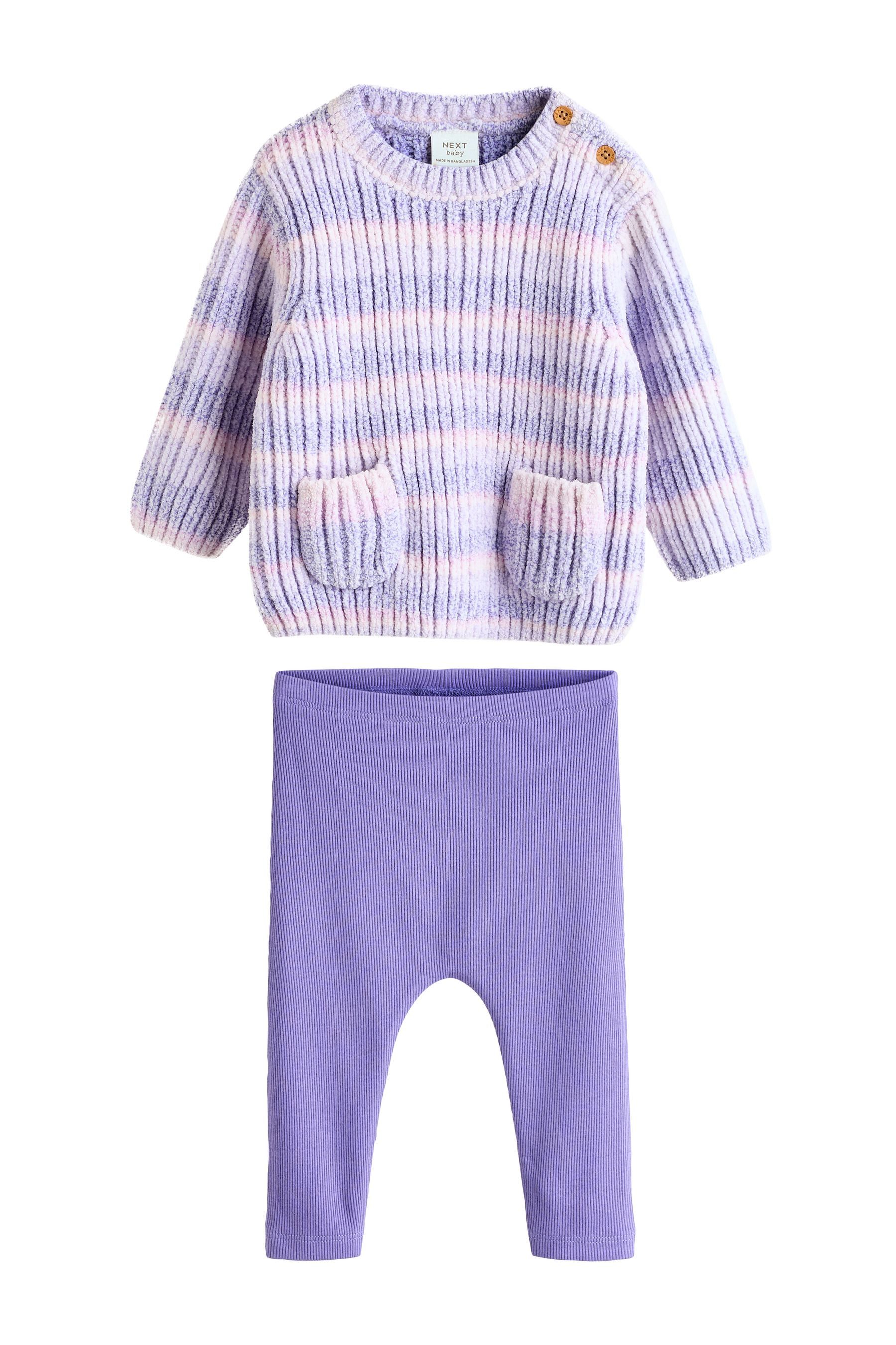 Next Top & Leggings 2-teiliges Baby-Set, Chenille-Pullover + Leggings (2-tlg)