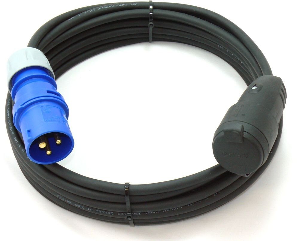 maxgo® CEE Stecker auf Schuko Adapterkabel Caravan H07RN-F 3G1,5 3x1,5 5m Elektro-Kabel, (500 cm), 3x1.5mm²