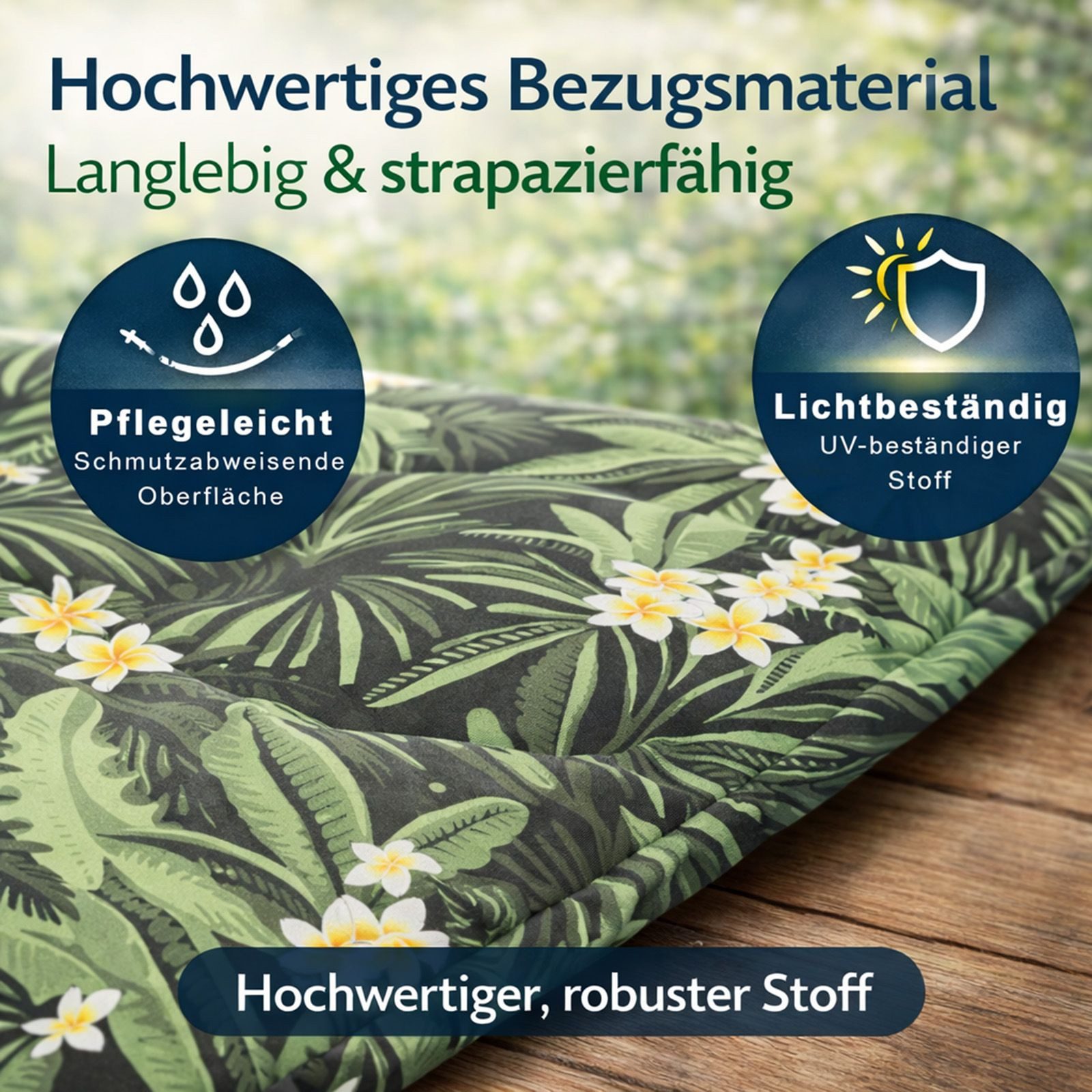 BURI Hochlehnerauflage Hochlehner Auflagen Sitzkissen Polster für Sessel Gartenstuhl Kissen, (6 St)
