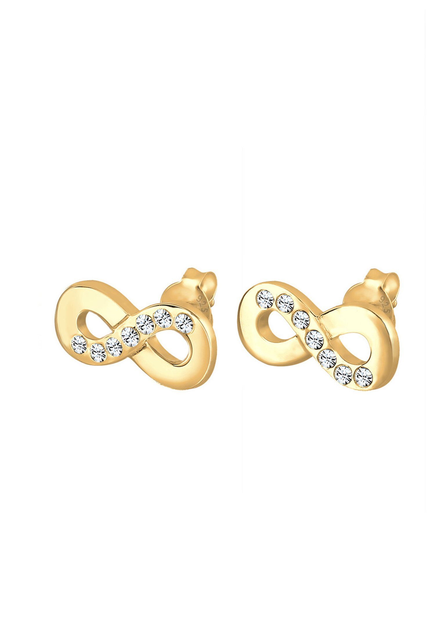 Elli Paar Ohrstecker Infinity Symbol Kristalle Silber Gold Liebe