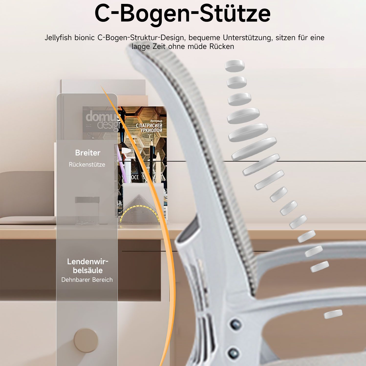 Refined Living Bürostuhl Ergonomie Drehstuhl Klappbare günstig online kaufen