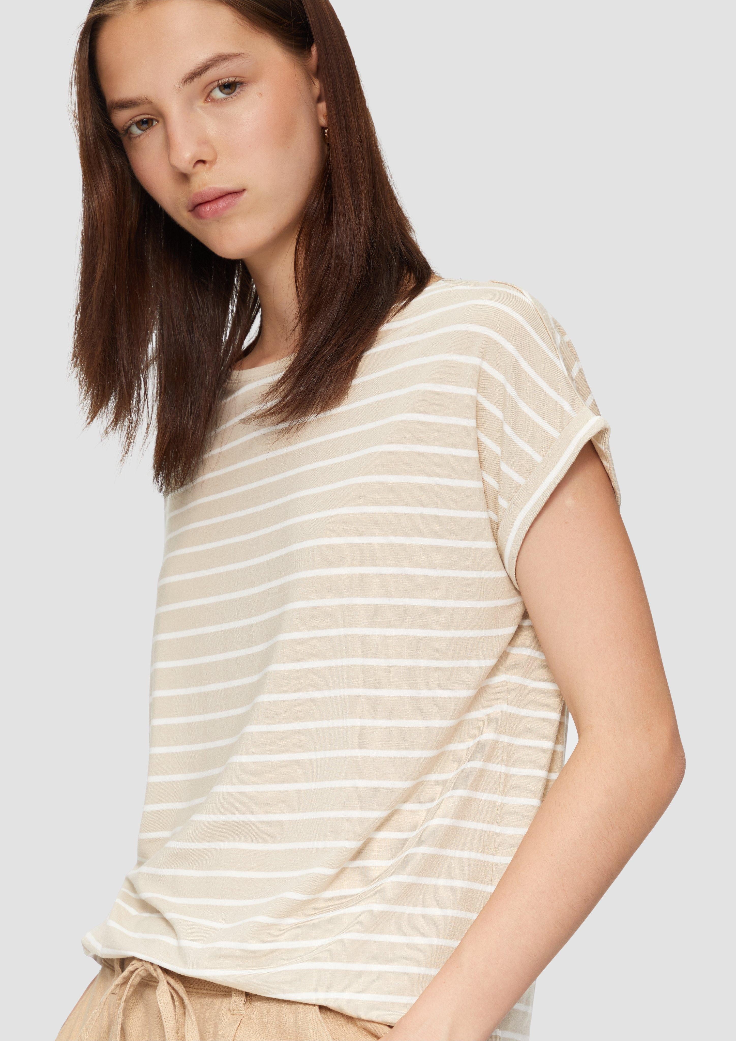 QS Kurzarmshirt T-Shirt aus Lyocellmix mit günstig online kaufen