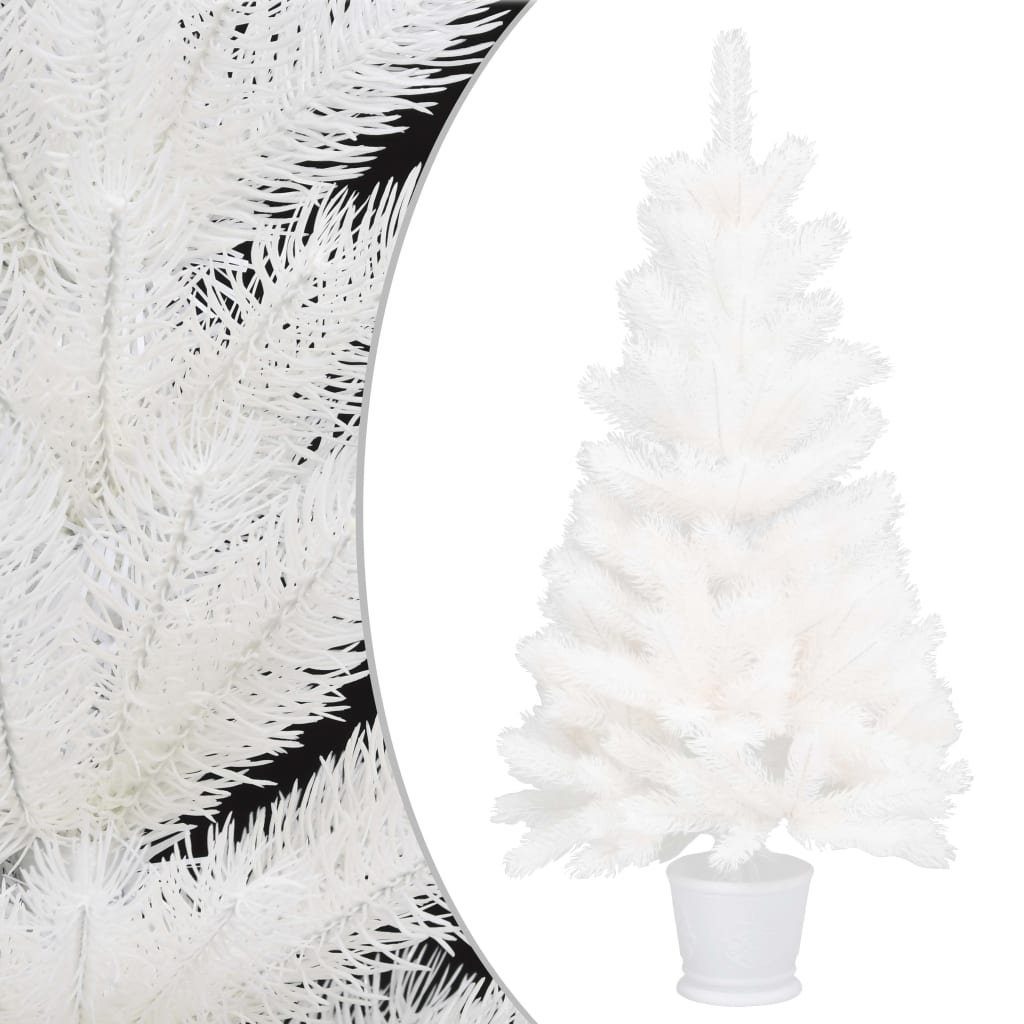 furnicato Künstlicher Weihnachtsbaum Naturgetreue Nadeln Weiß 90 cm
