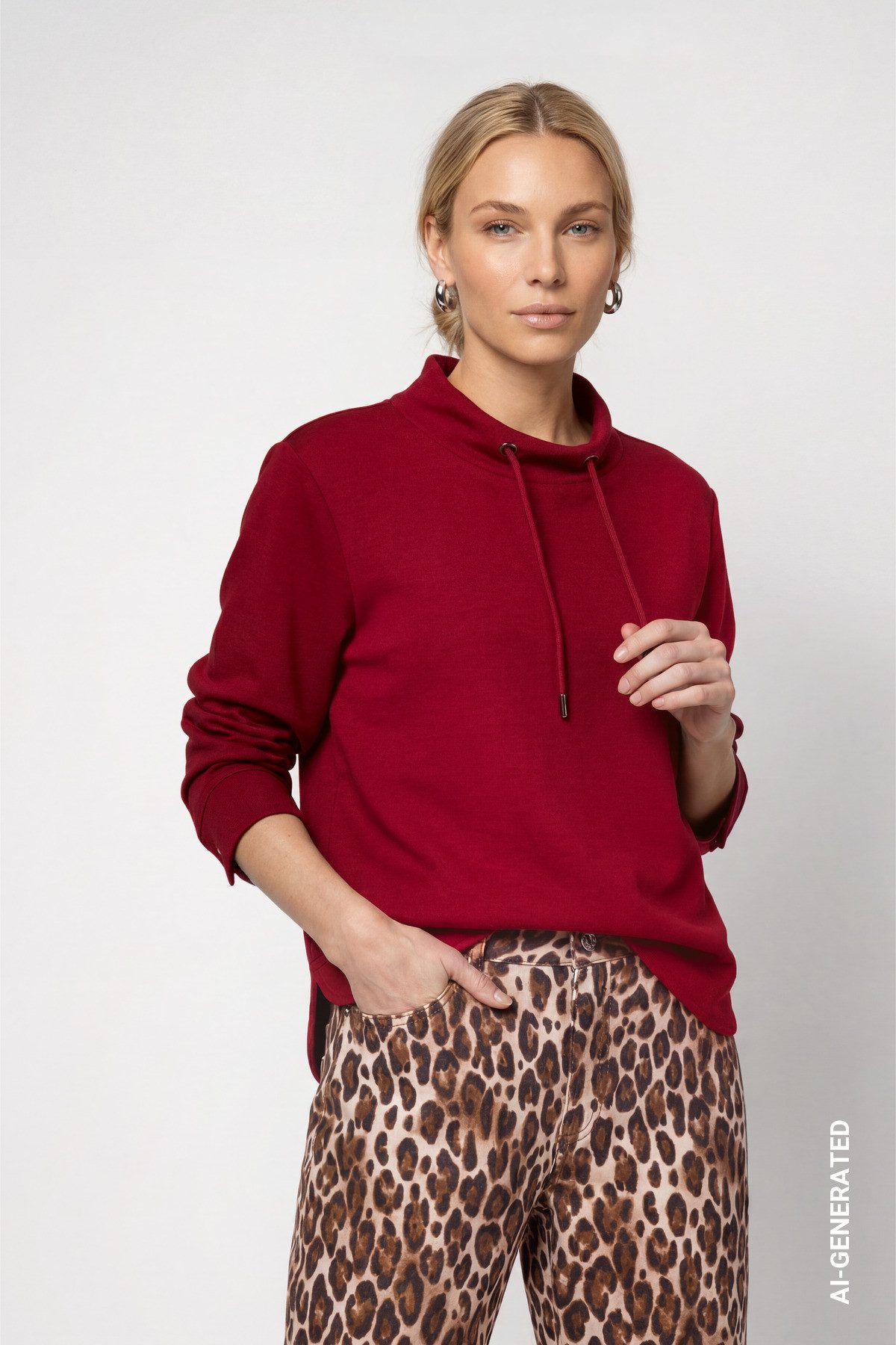Monari Sweatshirt Sweatshirt Basic Sweat Regular fit mit Stehkragen