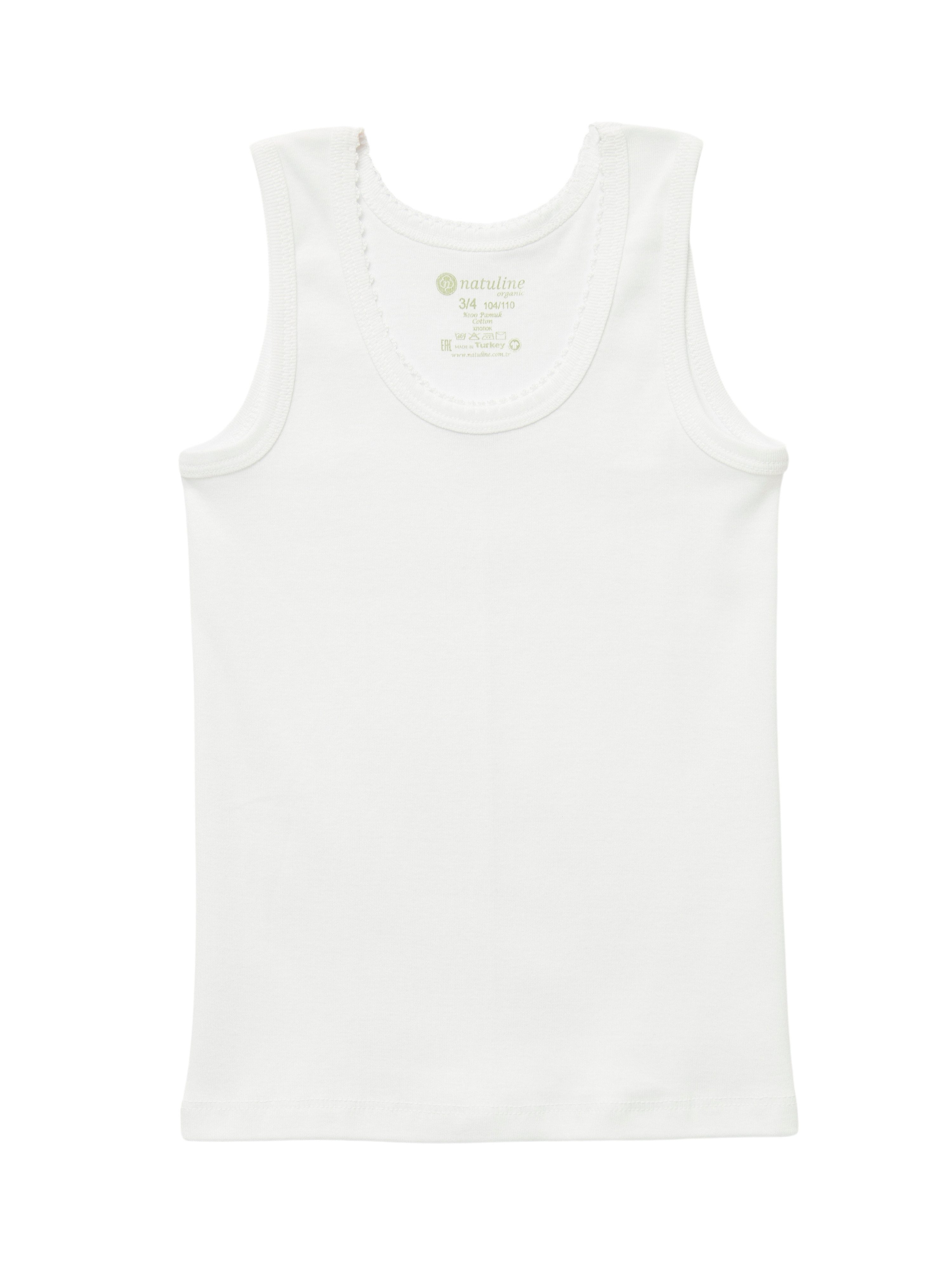 natuline Unterhemd 3er-Pack für Kinder Mädchen Weiß Feinripp-Qualität 100% Baumwolle (Set, 3-St., 3er-Pack) Achselshirt aus reiner Baumwolle mit Häkel, Rundstrickverfahren