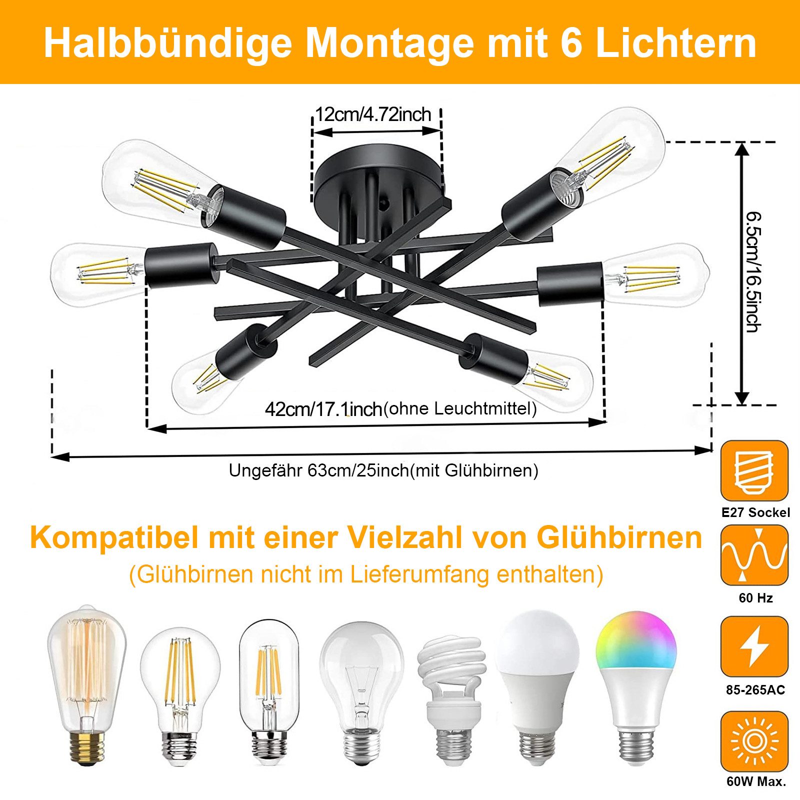 Lapamax LED Deckenleuchte Sputnik Deckenleuchte Wohnzimmer günstig online kaufen