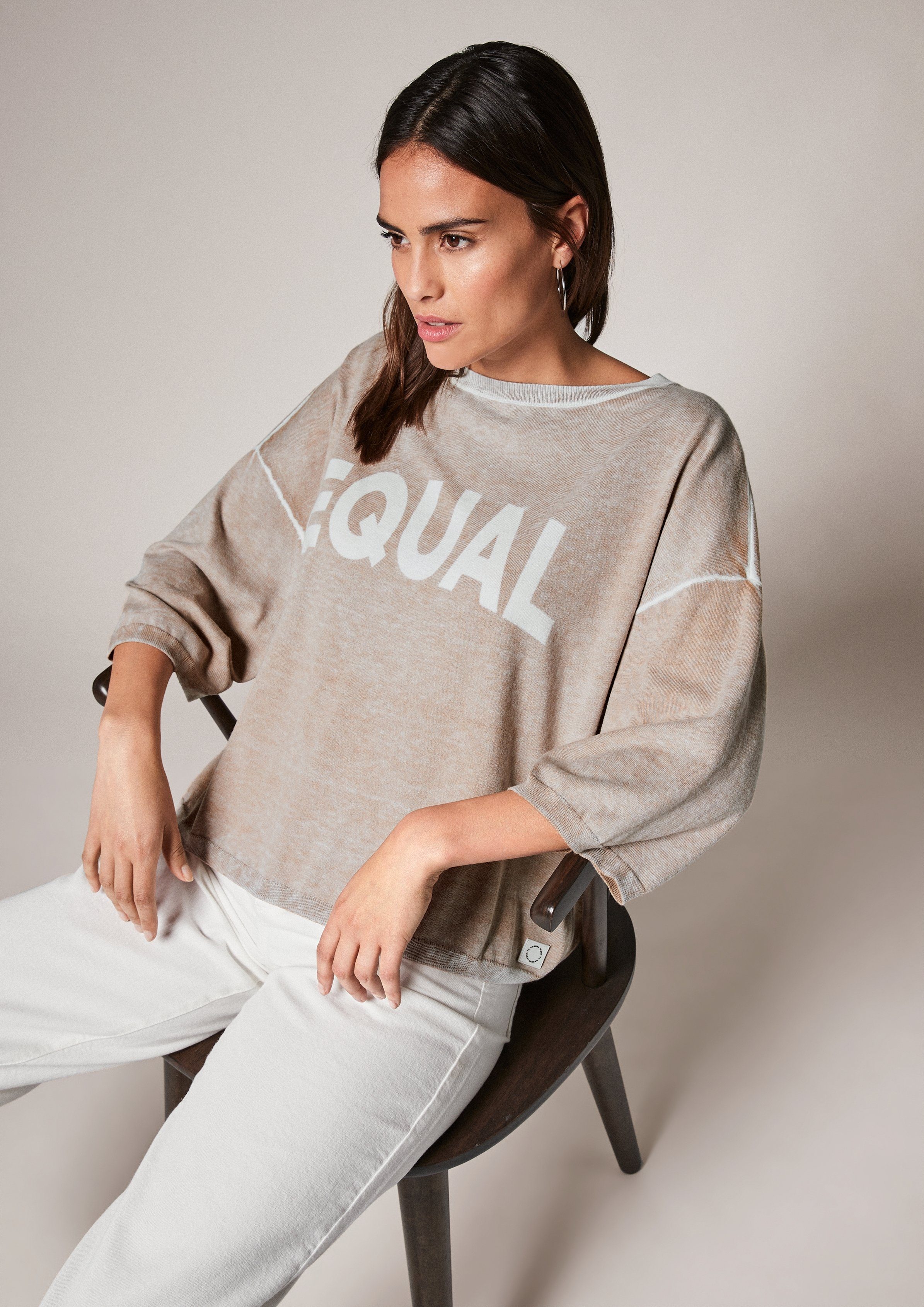 comma casual identity Langarmshirt »Pullover im Used-Look« (1-tlg) Cold