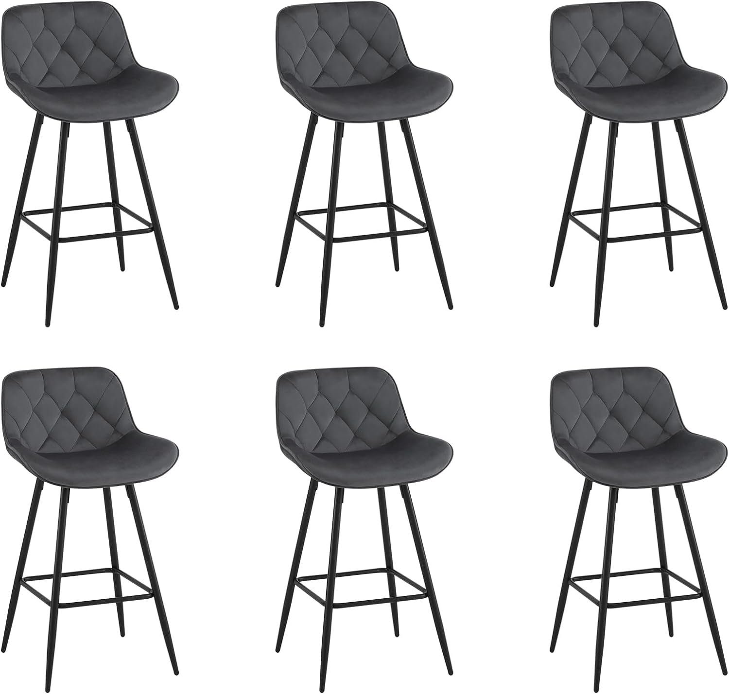 EUGAD Barhocker (6 St), Samt Barstühle, günstig online kaufen