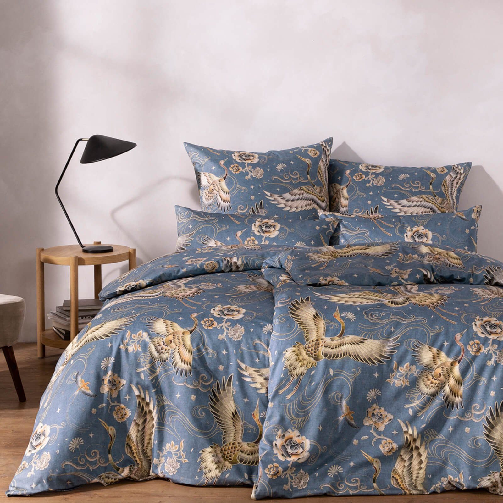 PNHCL Bettwäsche-Set 3-teilig 180x200 Cm - Vogel Design Mit Reißverschluss & Eckbändchen