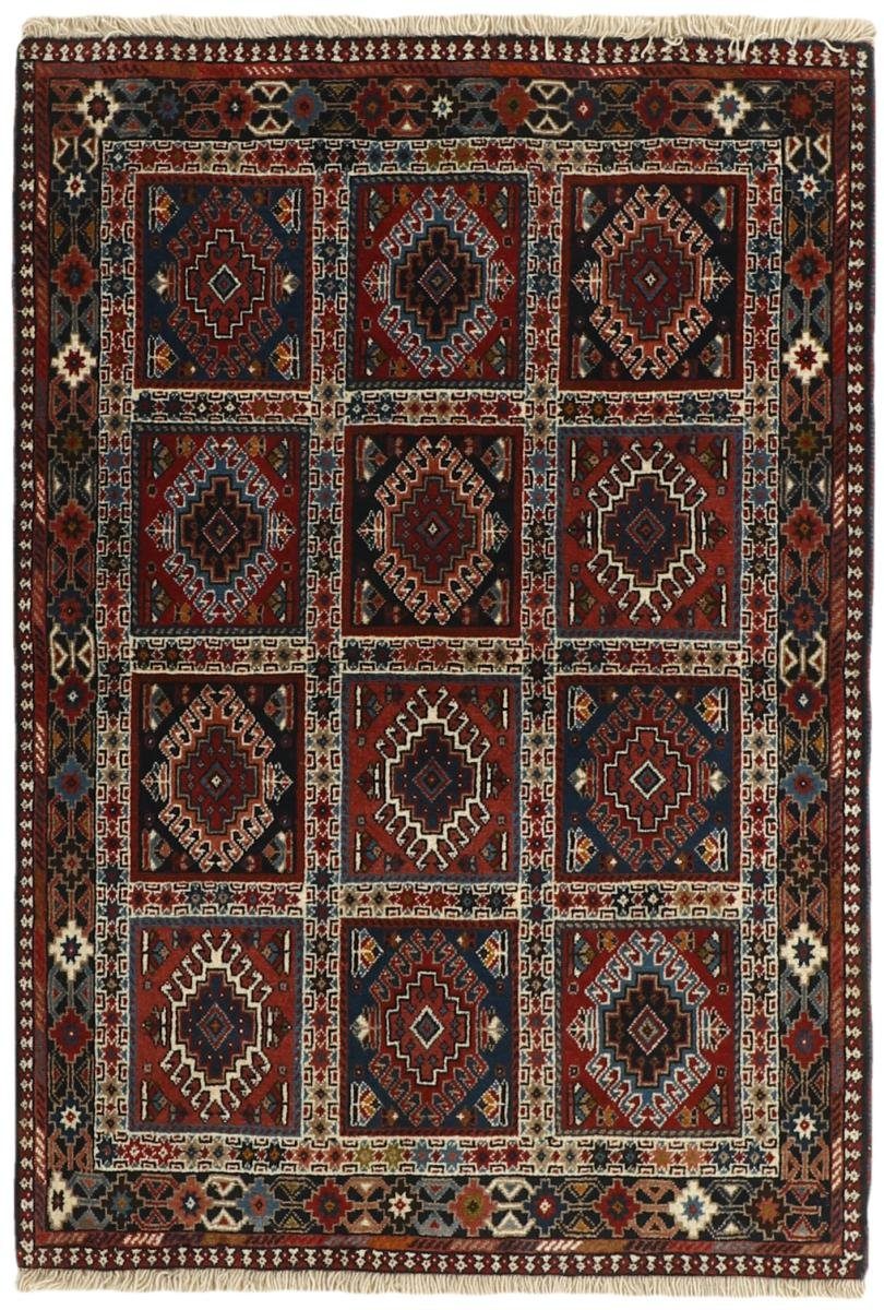 Orientteppich Yalameh 104x147 Handgeknüpfter Orientteppich / Perserteppich, Nain Trading, rechteckig, Höhe: 12 mm