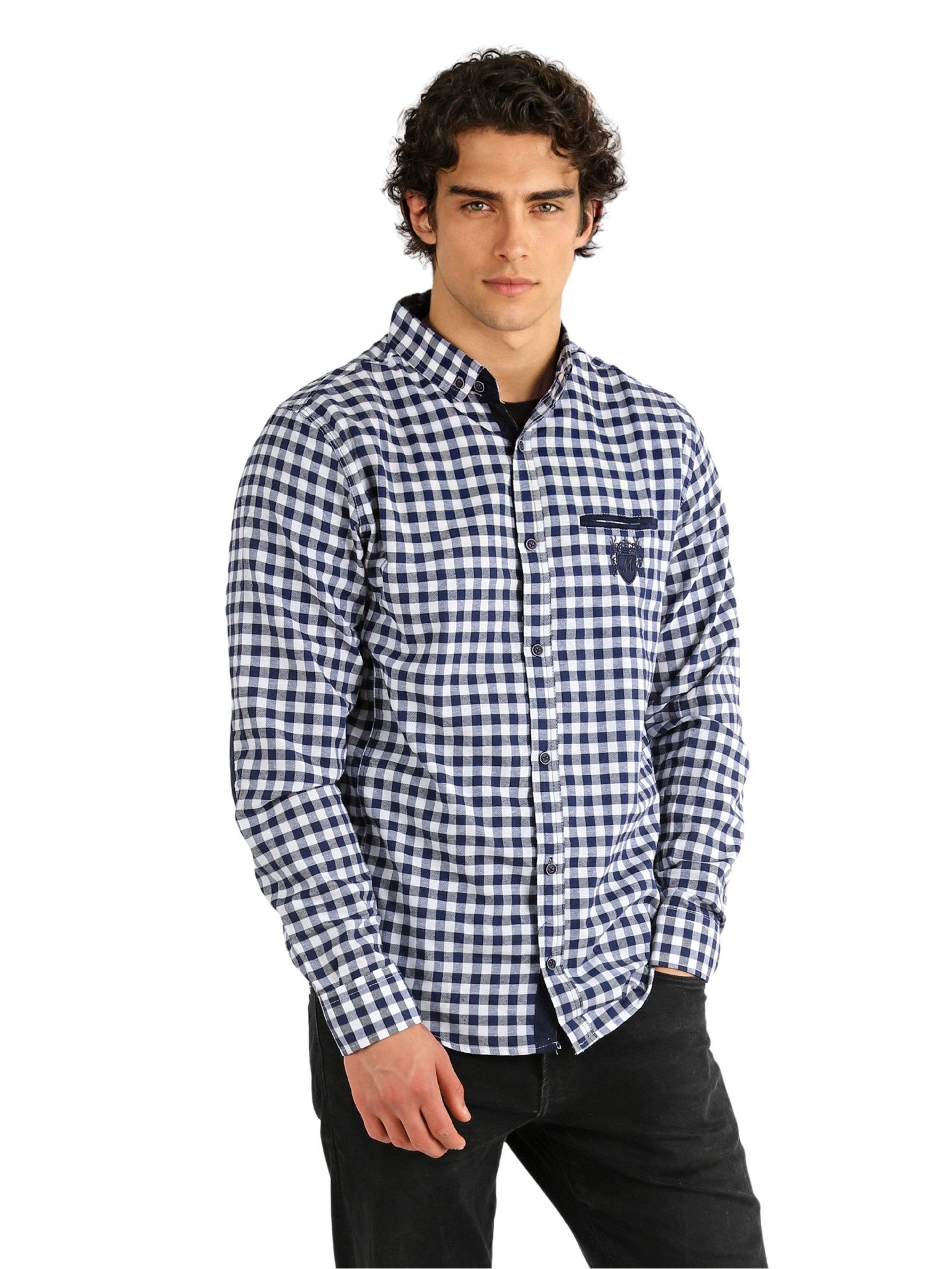 Langarmhemd Herren Langarmhemd elegant und sportlich Premium
