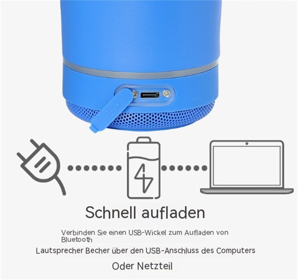 Tragbare selected carefully Bluetooth-Lautsprecher Blau Wasserbecher-Bluetooth-Lautsprecher-All-in-One-Maschine