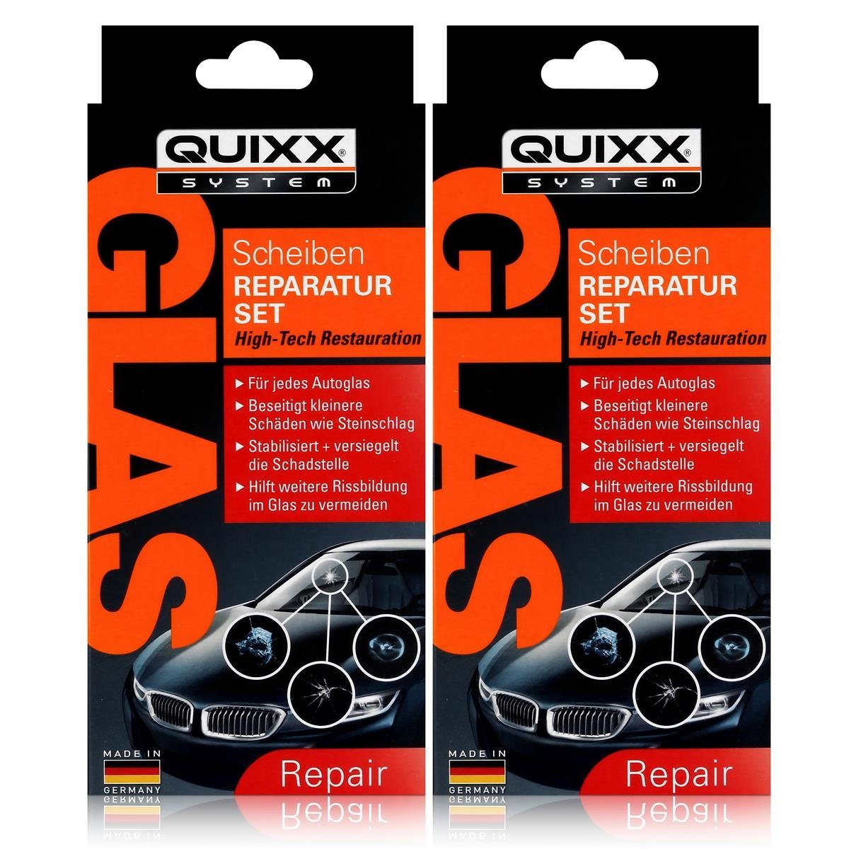 QUIXX Reparatur-Set Quixx System Scheiben Reparatur Set für jedes Autoglas  (2er Pack)