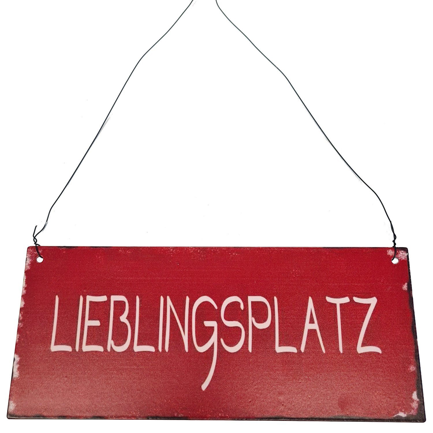 Macosa Home Metallschild Lieblingsplatz rot Dekoschild Garten Wohnzimmer 28 günstig online kaufen
