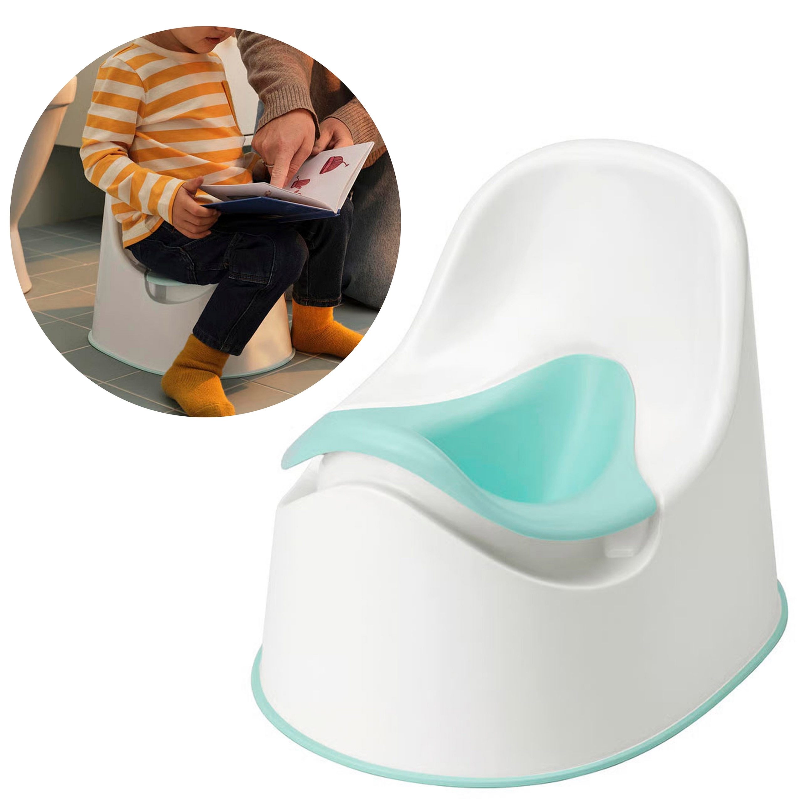 IKEA Toilettentrainer LOCKIG Kinder Töpfchen mit herausnehmbarem Einsatz, rutschfest, IKEA