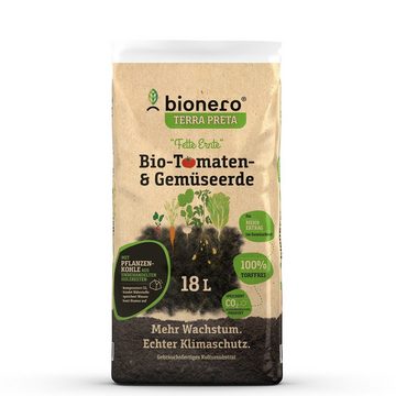 Landshop24 Bio-Erde Tomaten- & Gemüseerde 18L, bionero® Bioerde, mit Nährstoffen, (Sack), Terra Preta Schwarzerde