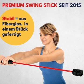 Best Sporting Swingstick Swingstick in rot (1-St), Gymnastikstab mit Anleitung für 16 Übungen