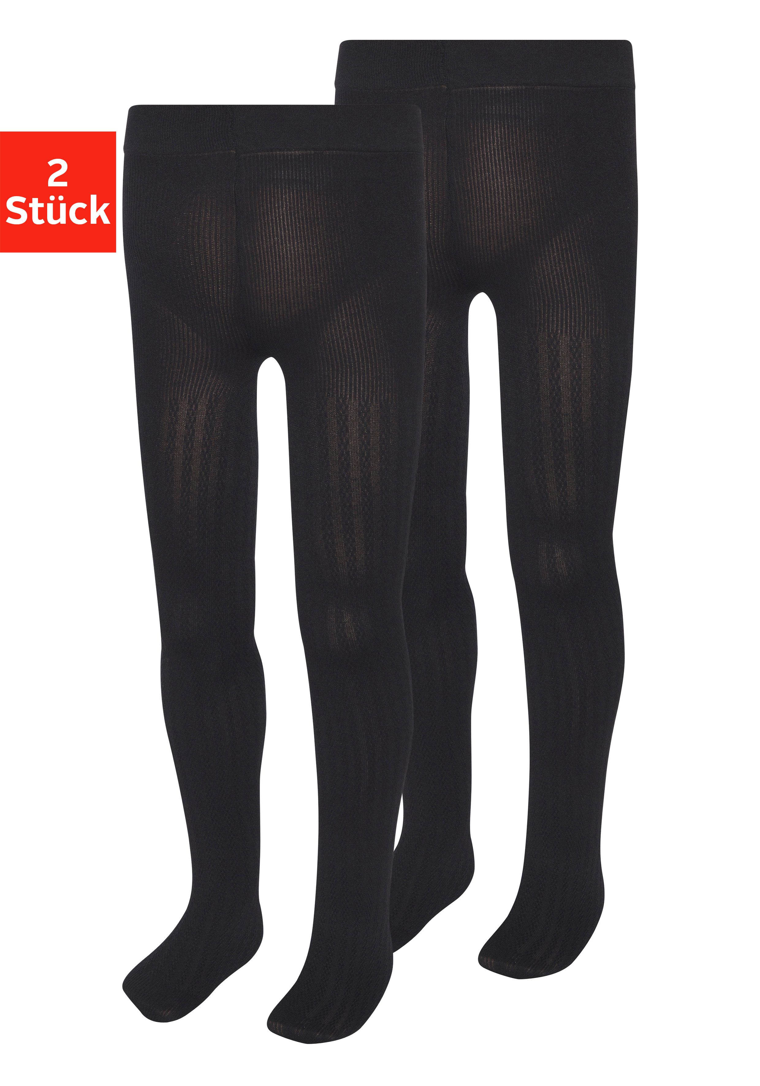 H.I.S Feinstrumpfhose 20 DEN (Packung 2 St) mit geripptem Muster