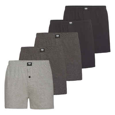 CECEBA Boxershorts CECEBA Herren Boxershort grau uni 5er Pack (5-St)