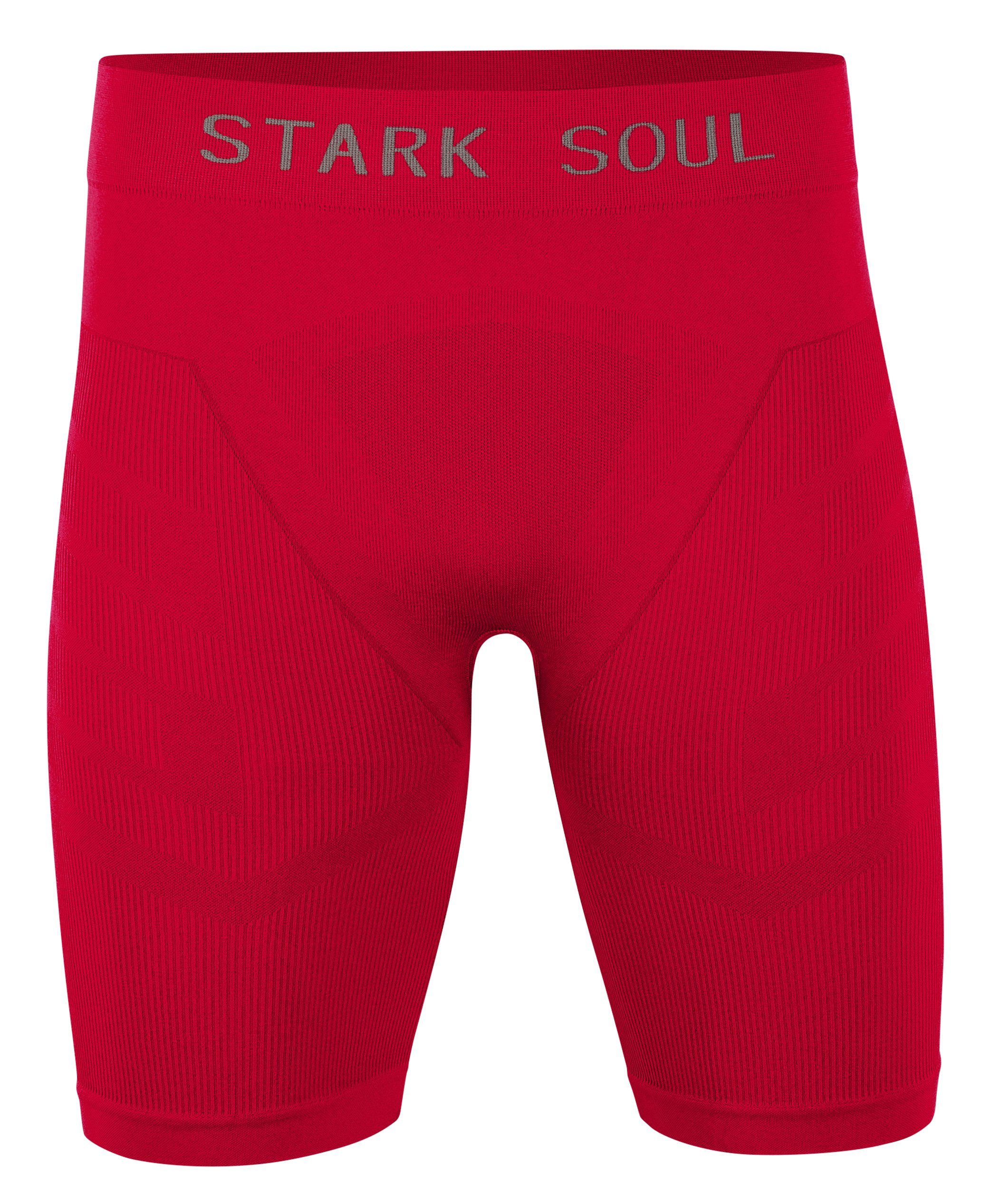 Kurze UP Soul® - - Radlerhose Seamless Unterziehtights WARM Rot Stark