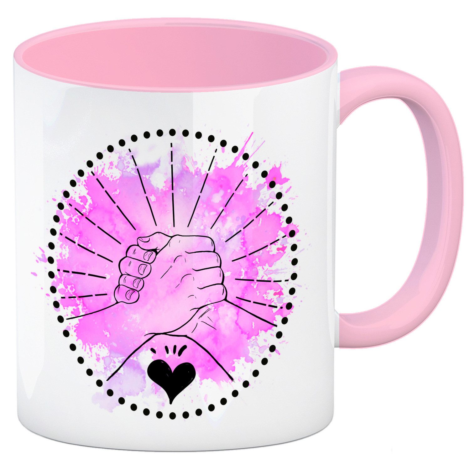 Tasse Freundschaft Kaffeebecher Rosa in rosa mit tollem Spruch